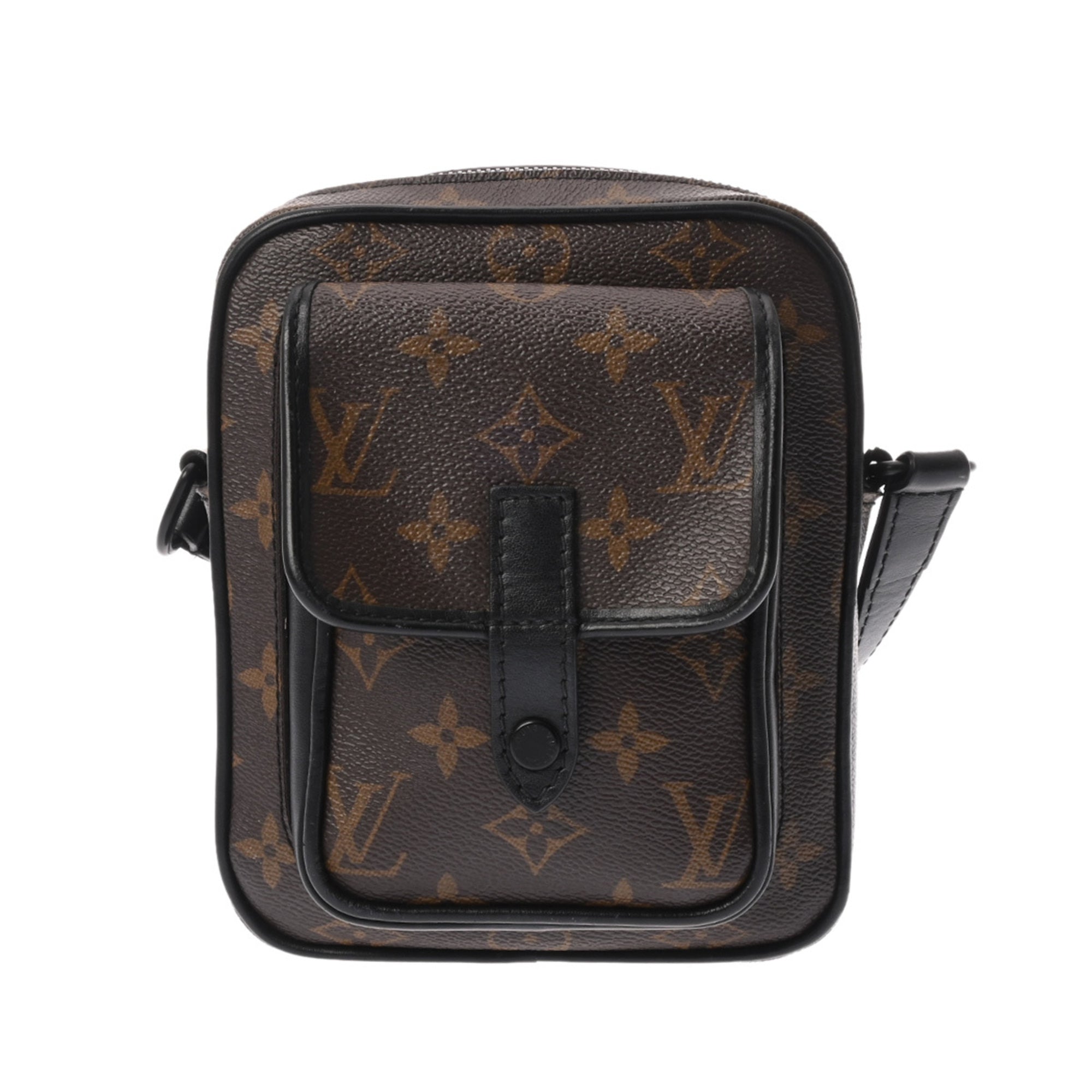 Louis Vuitton Black Brown Monogram Canvas Shoulder Bag (Pre-Owned)