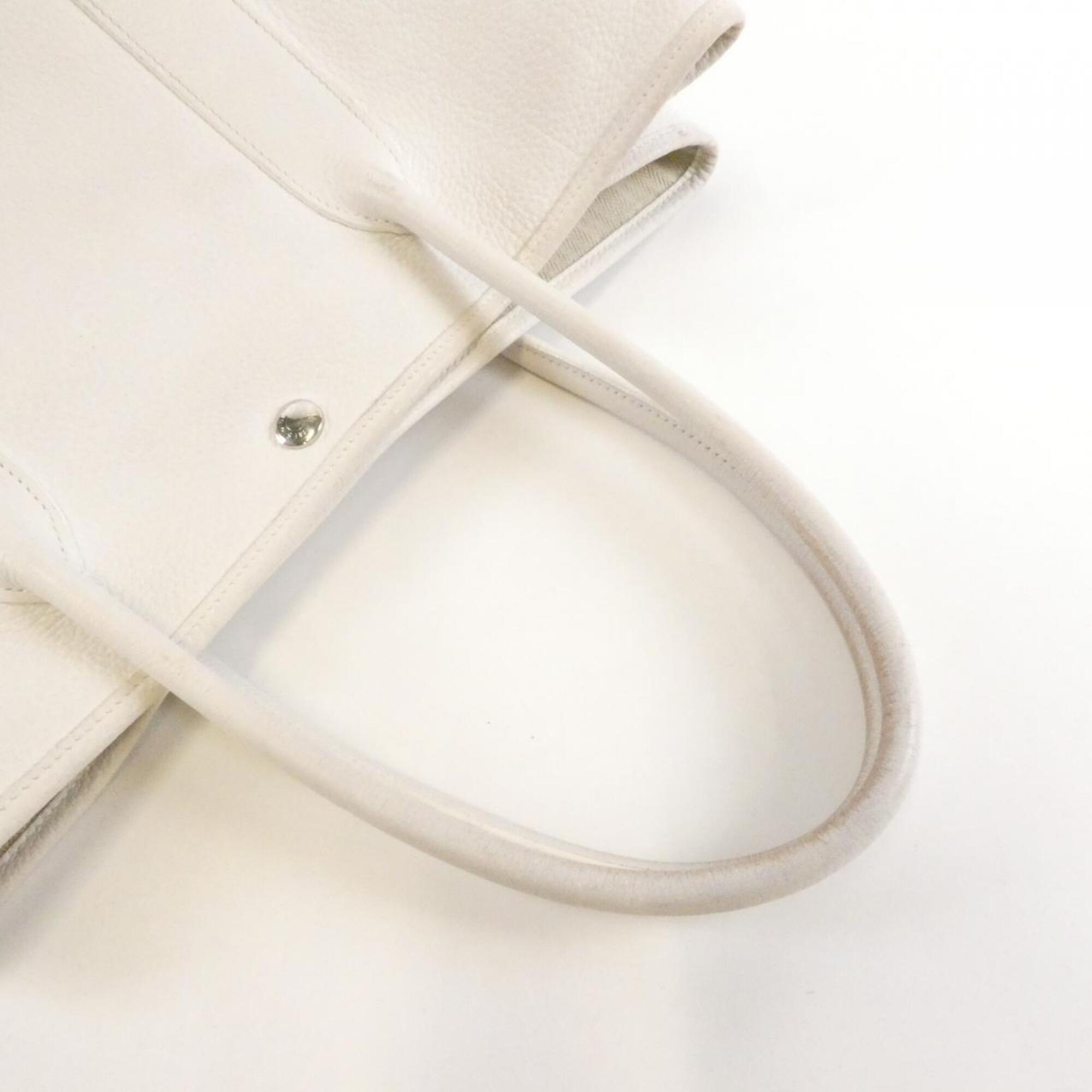 Hermes Garden White Negonda Leather Handbag (Pre-Owned)