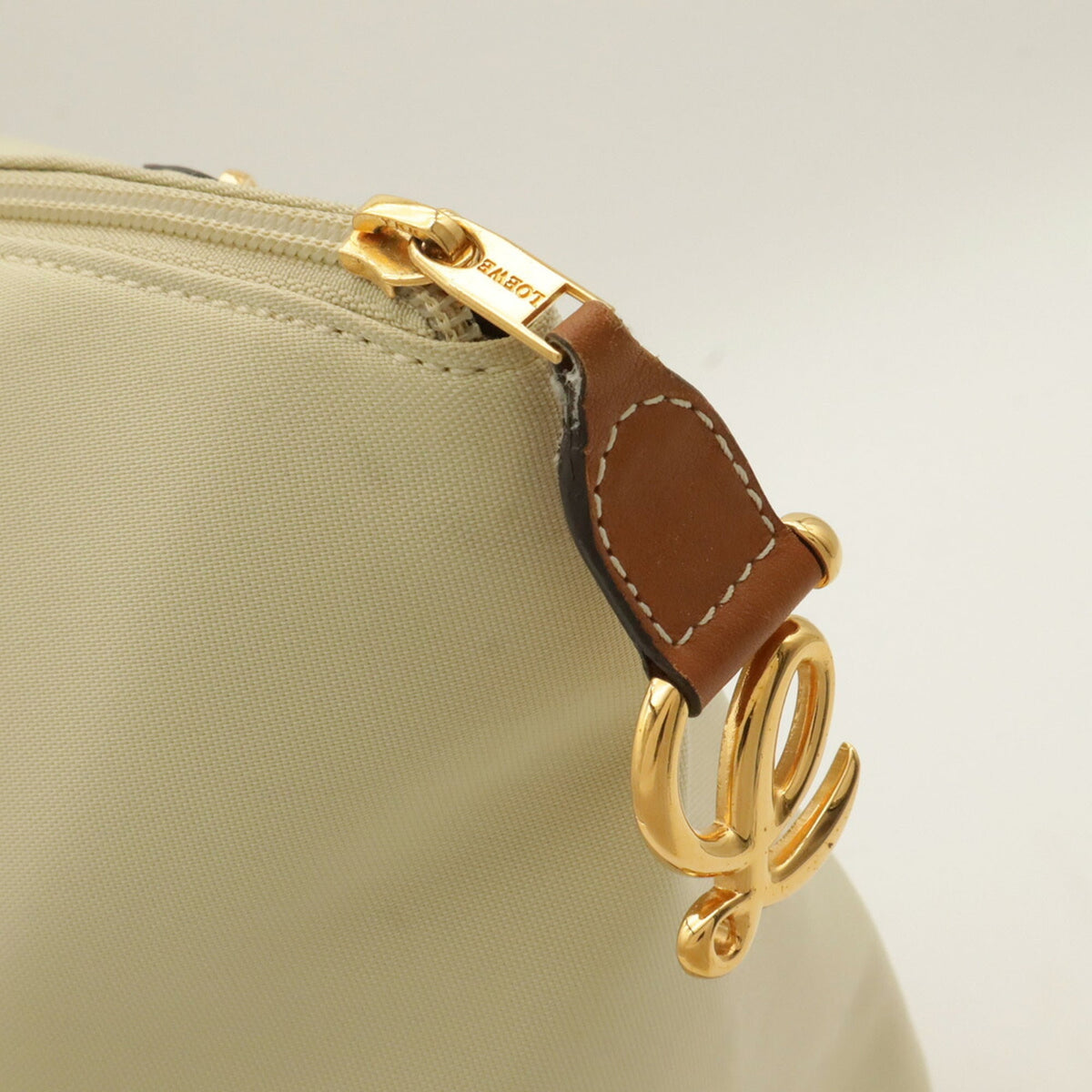 Loewe Beige Brown Canvas Leather Shoulder Bag Sling Bag (Pre-Owned)