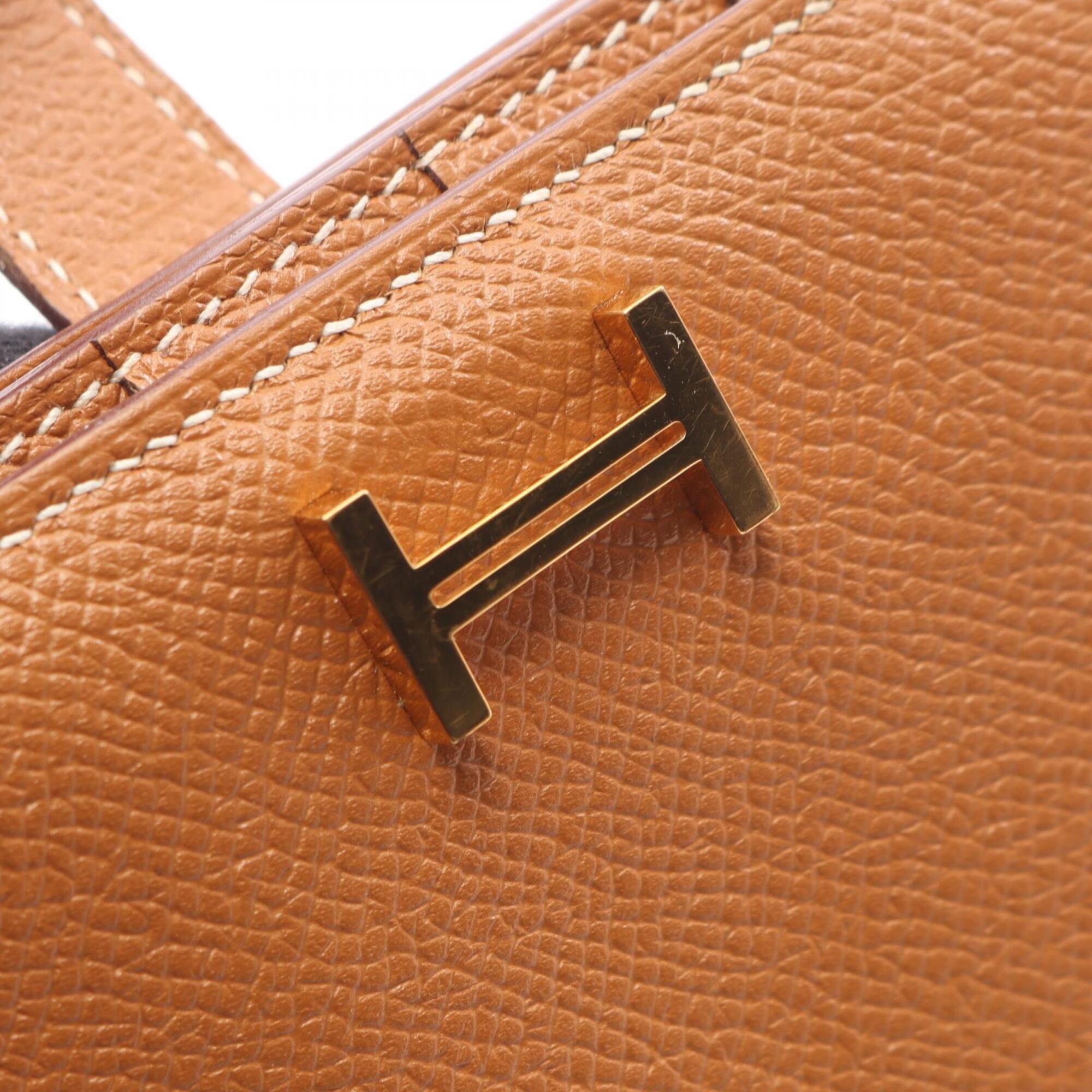 Hermes Brown Epsom Leather Long Wallet (Bi-Fold) (Pre-Owned)
