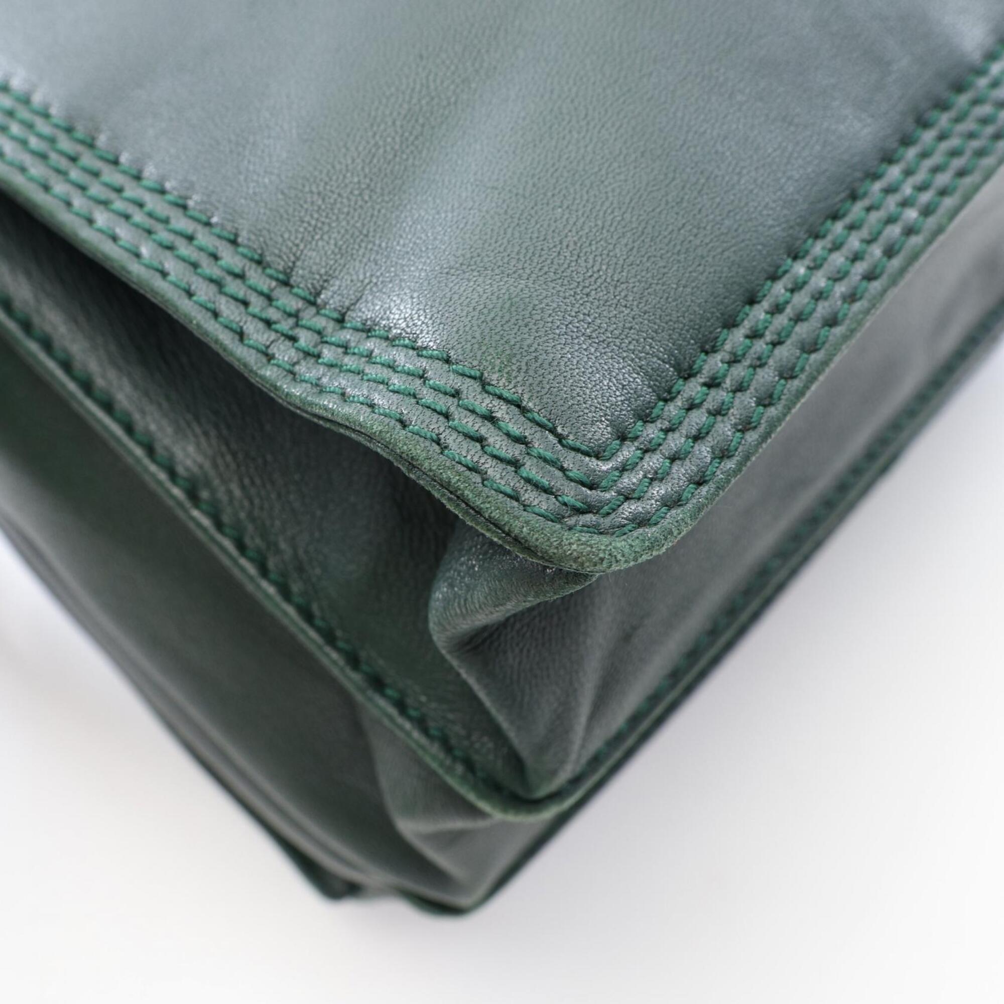 Loewe Green Leather Handbag Tote Bag (Pre-Owned)