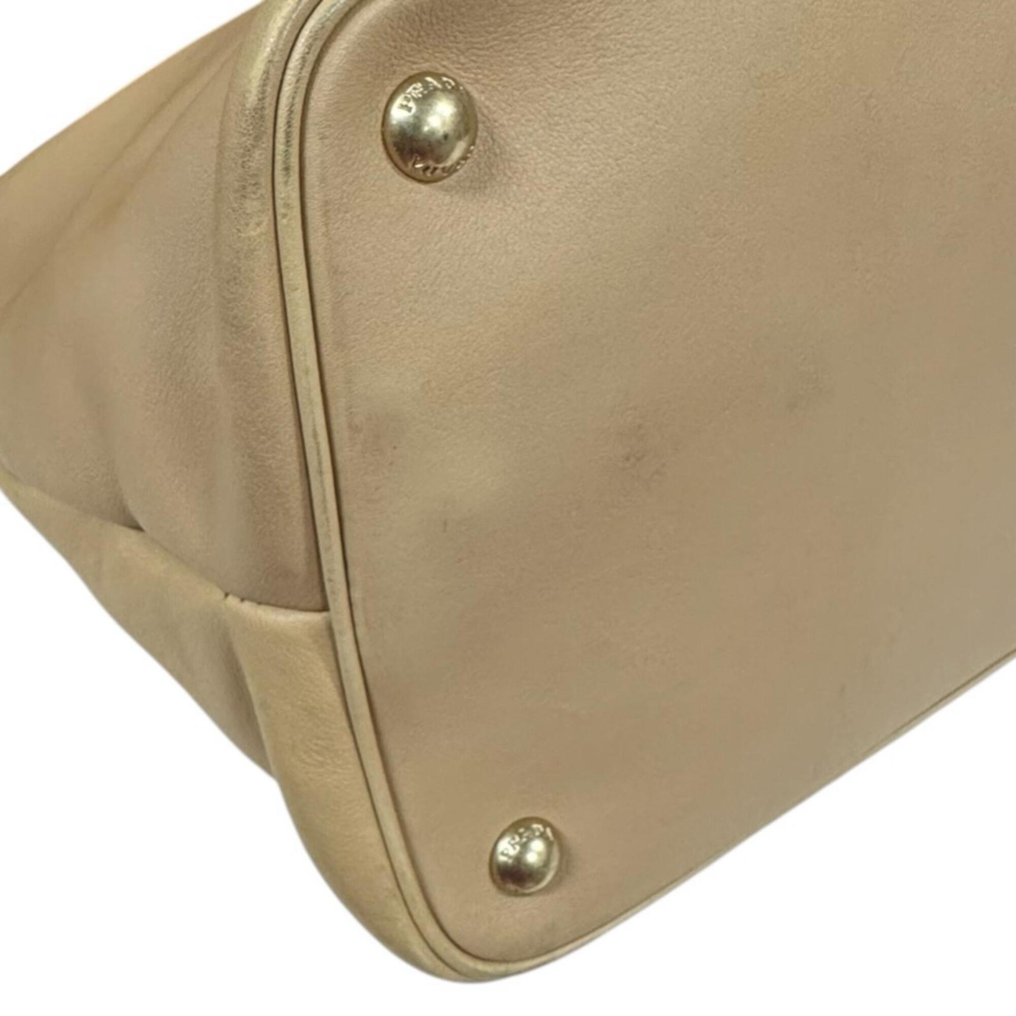 Prada Beige Leather Handbag (Pre-Owned)