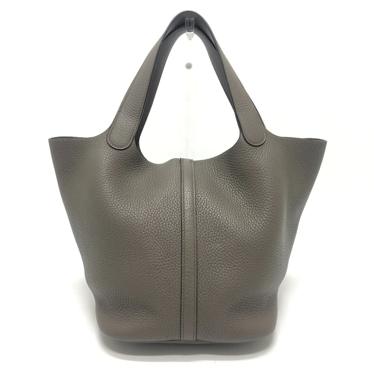 Hermes Picotin Gray Taurillon Clemence Leather Handbag (Pre-Owned)