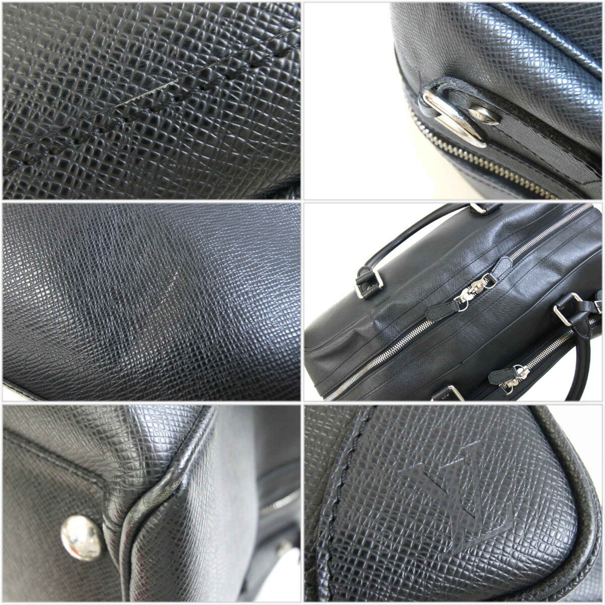 Louis Vuitton Ardoise Black Taiga Leather Leather Boston Bag (Pre-Owned)