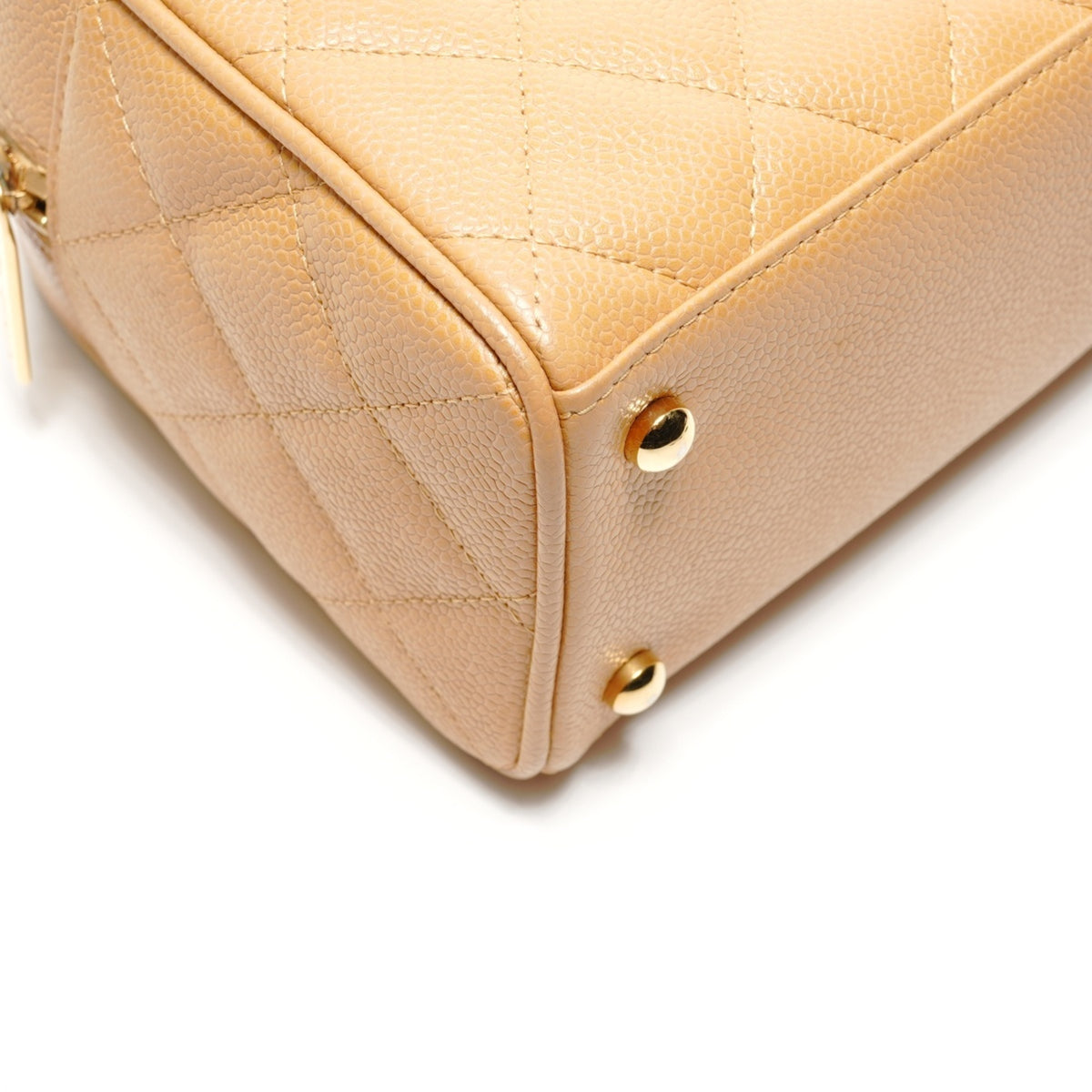 Chanel Beige Grained Calfskin Handbag (Pre-Owned)