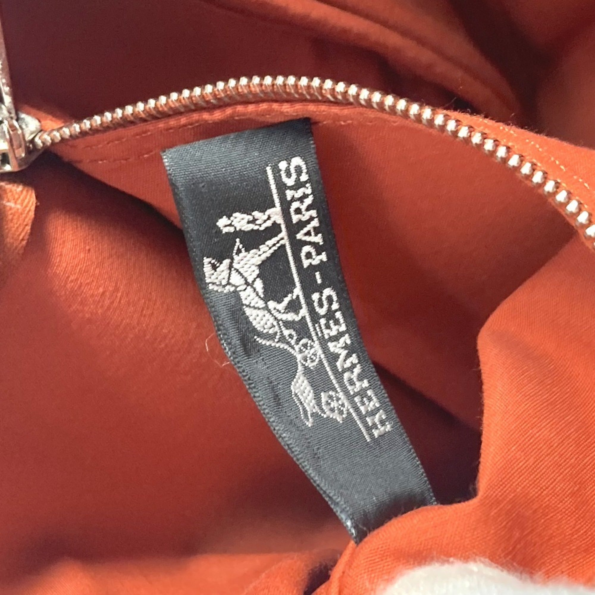 Hermes Acapulco Orange Nylon Canvas Pochette Shoulder Bag (Pre-Owned)