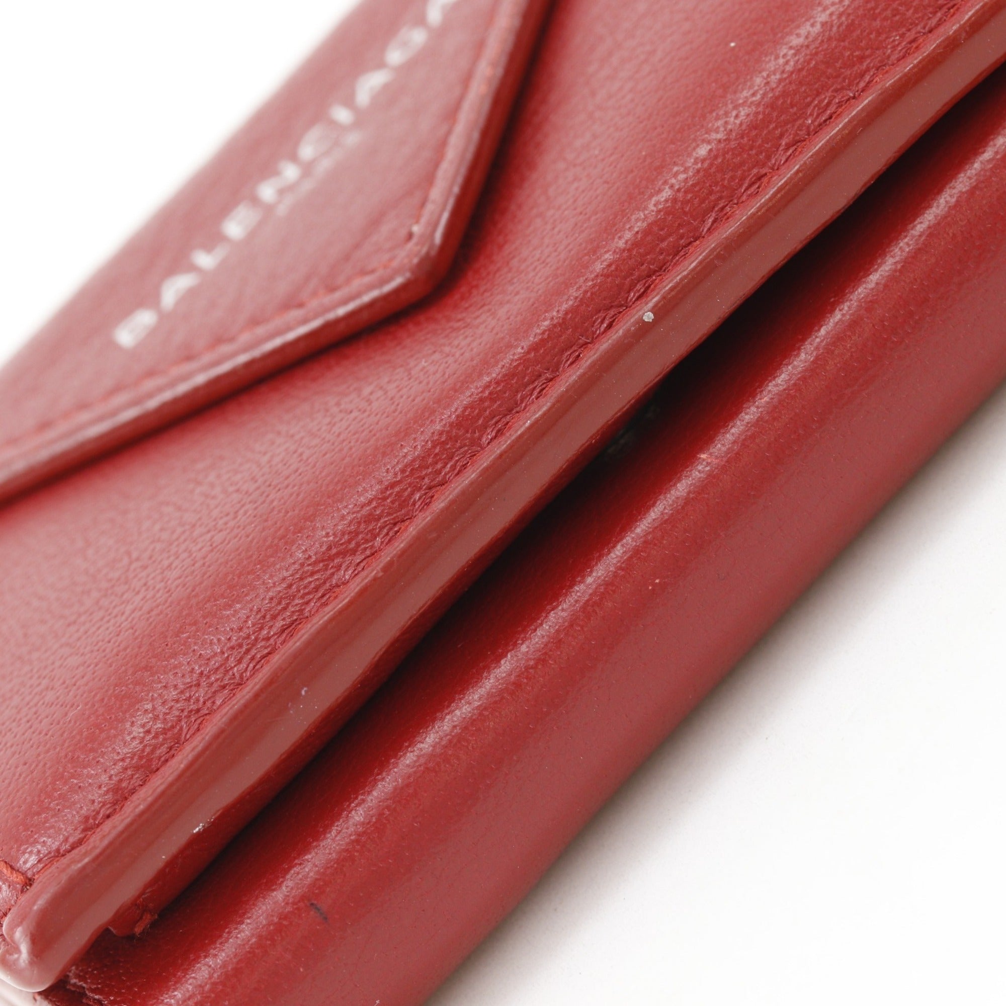 Balenciaga Red Color Leather Wallet (Tri-Fold) (Pre-Owned)