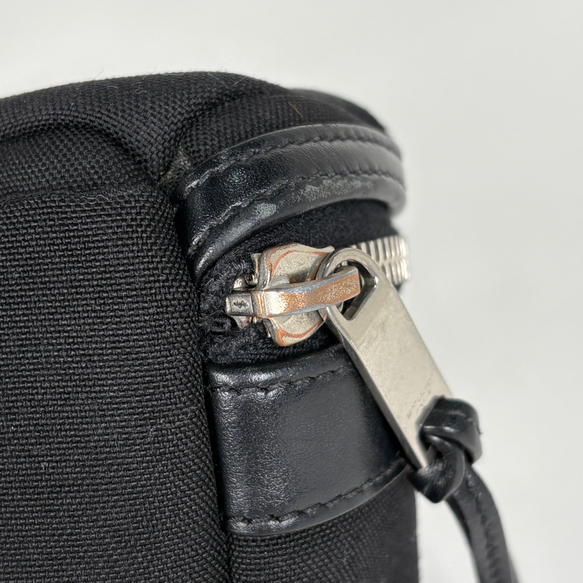 Yves Saint Laurent Black Canvas Leather Sling Bag (Pre-Owned)