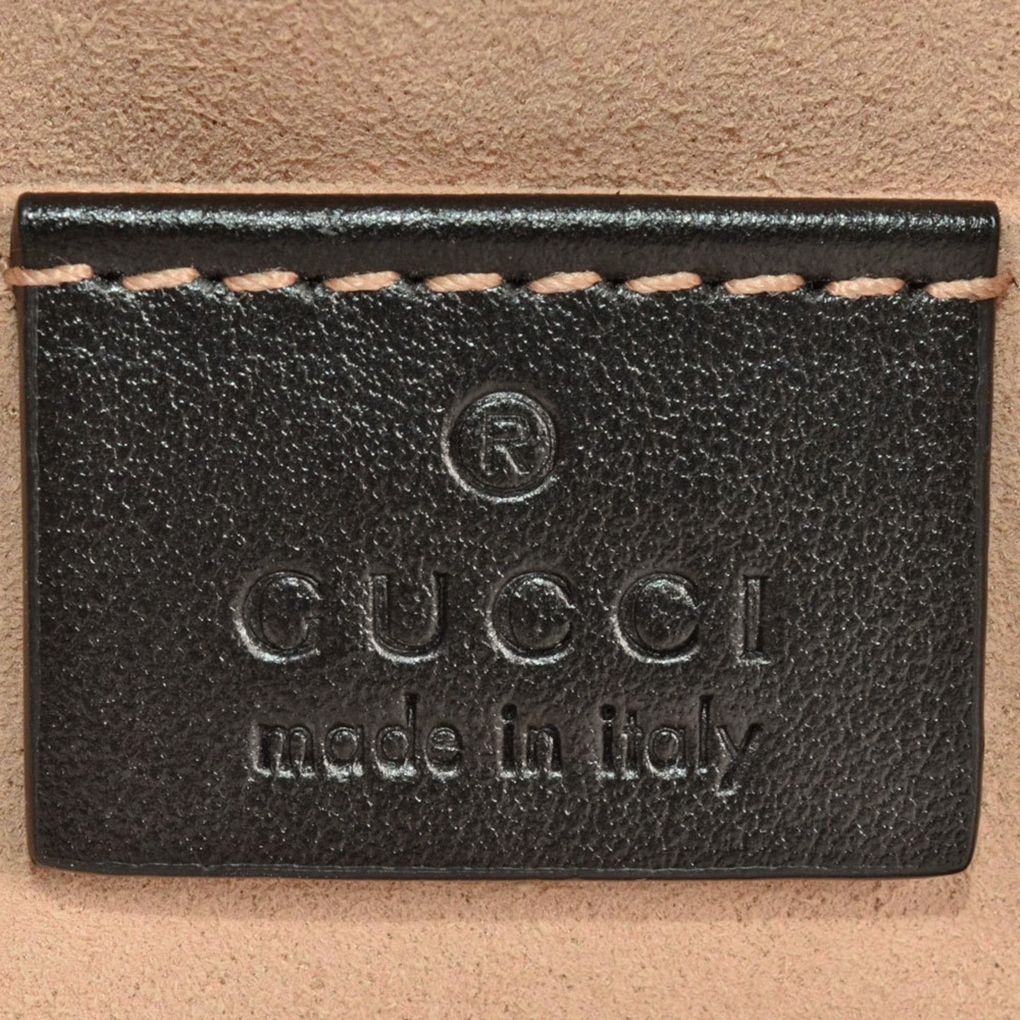 Gucci Gg Marmont Black Leather Shoulder Bag (Pre-Owned)