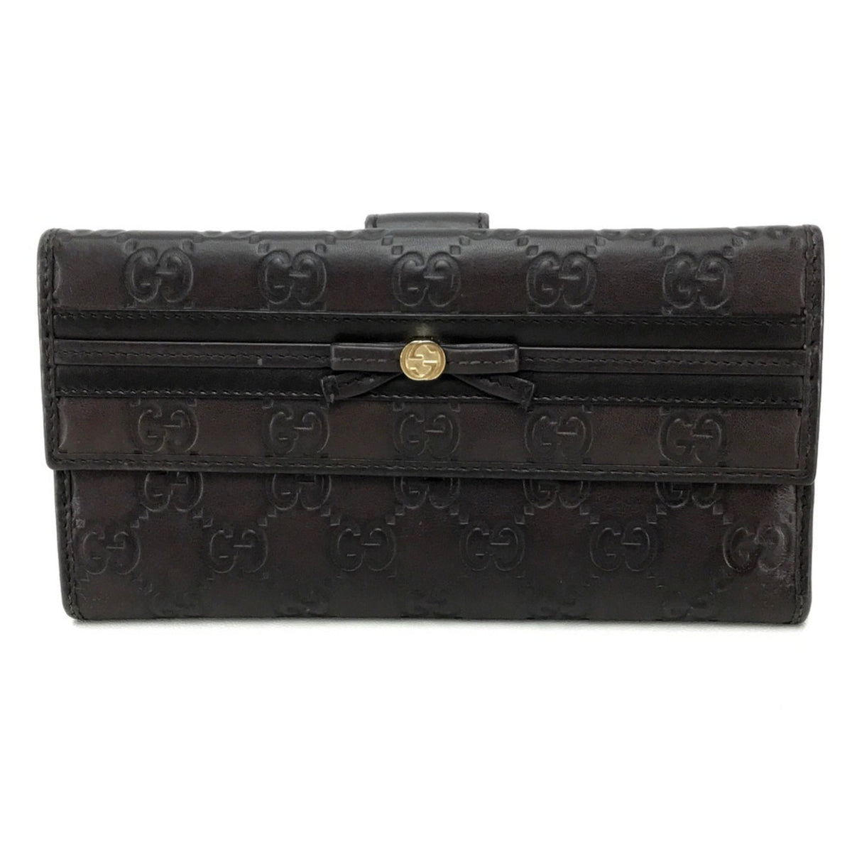 Gucci Dark Brown Leather Wallet (Tri-Fold) (Pre-Owned)
