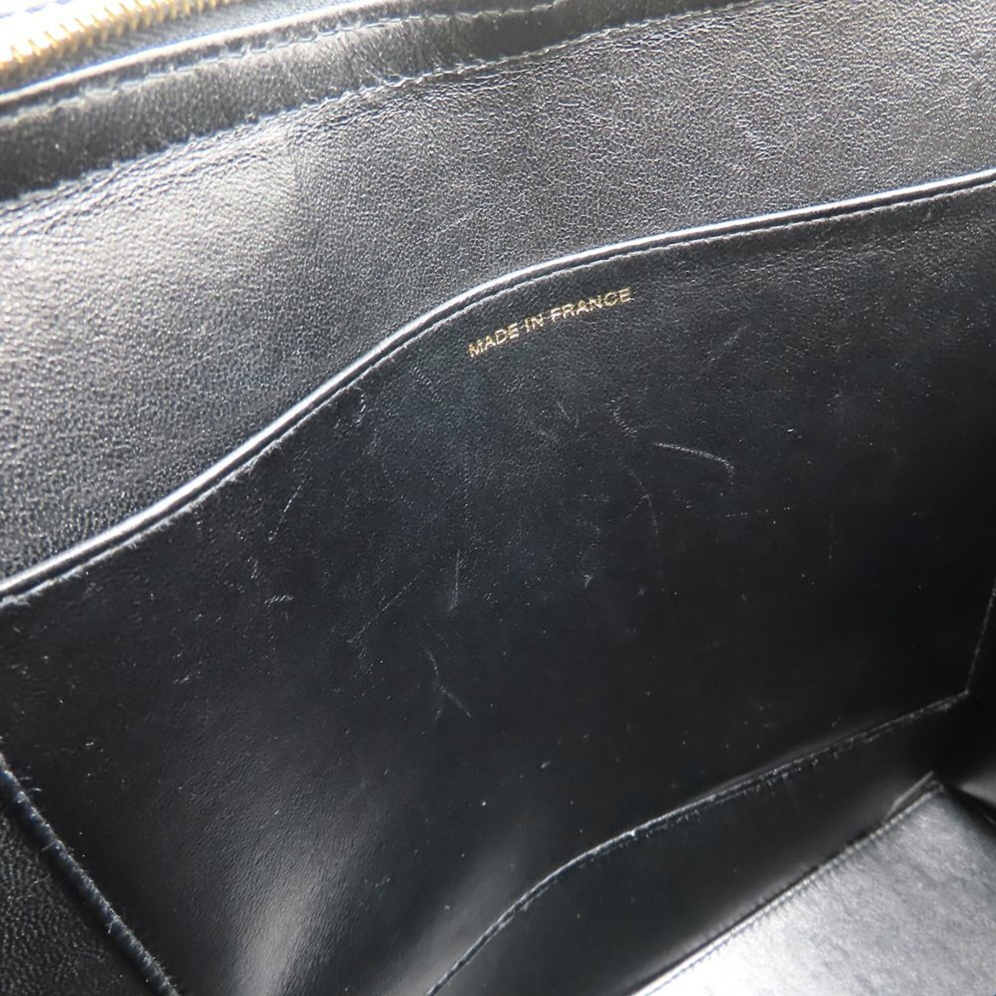 Chanel Black Leather Handbag Tote Bag (Pre-Owned)