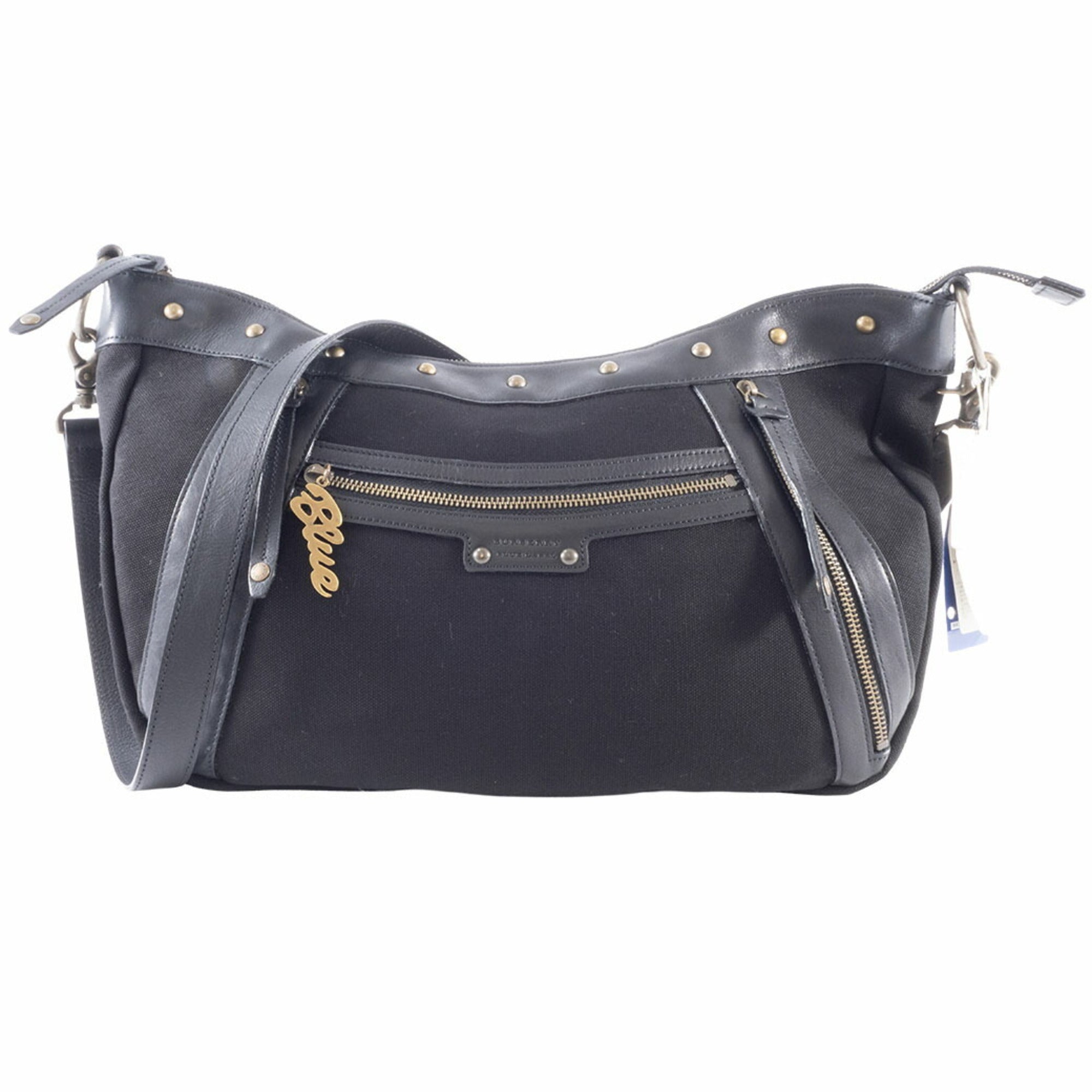 Burberry Black Canvas Leather Shoulder Bag (Pre-Owned)