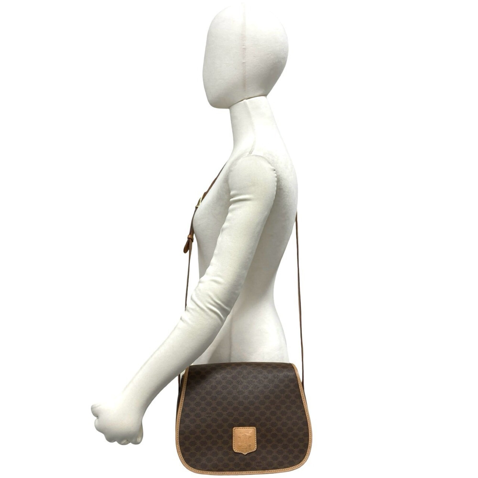 Celine Brown Leather Pvc Pochette Shoulder Bag (Pre-Owned)