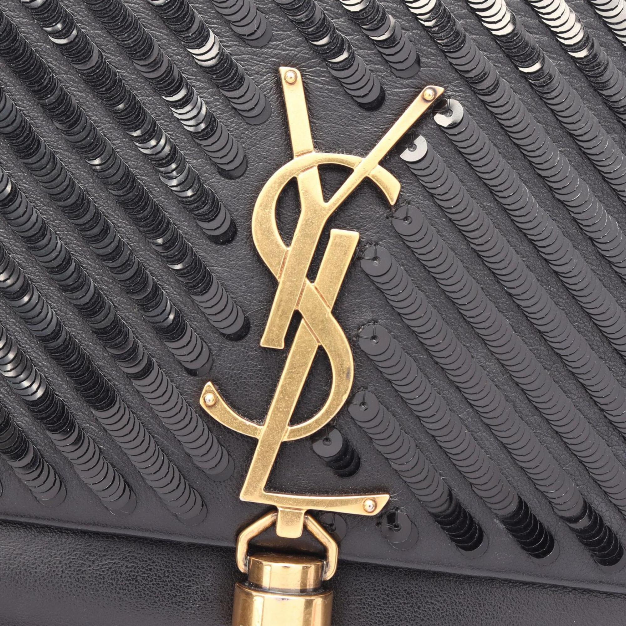 Yves Saint Laurent Black Leather Handbag Shoulder Bag (Pre-Owned)
