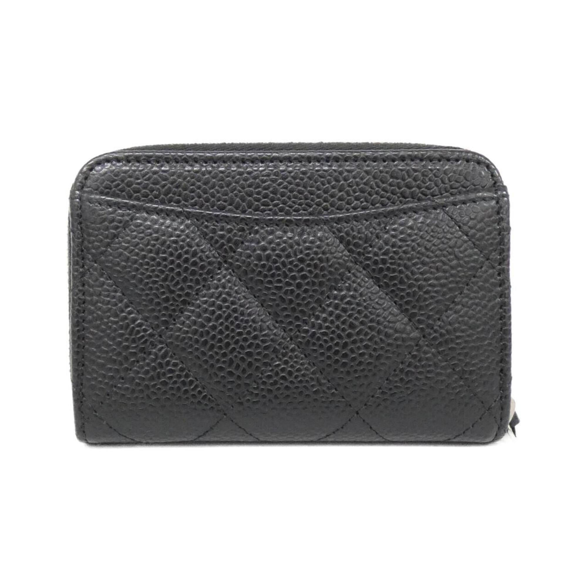 Chanel Black Grained Calfskin Coin Purse/Coin Case (Pre-Owned)