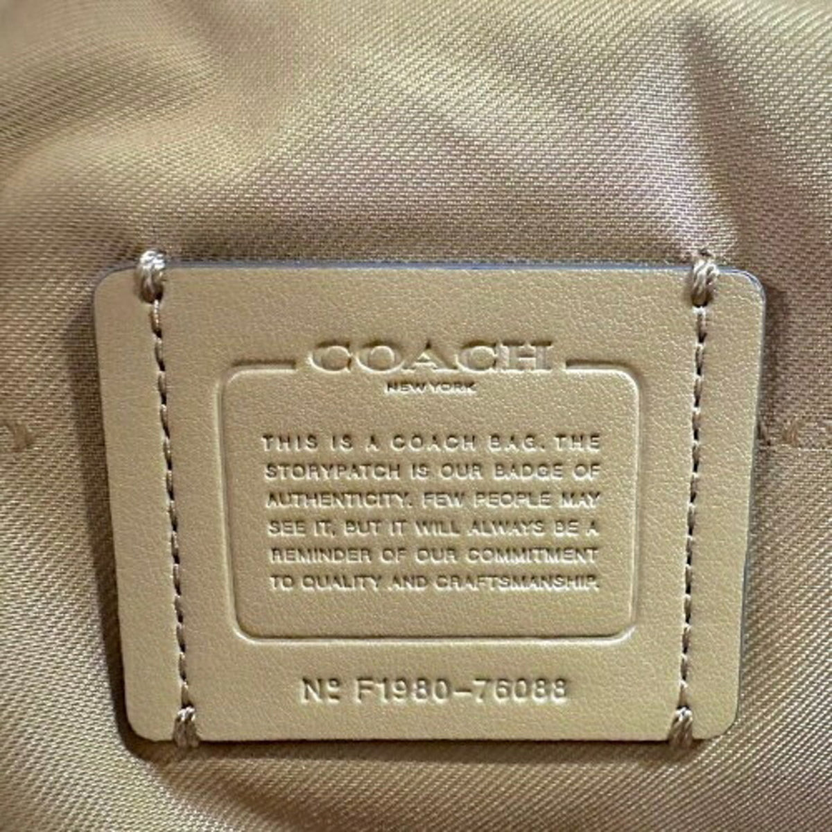 Coach Beige Brown White Leather Tote Bag (Pre-Owned)