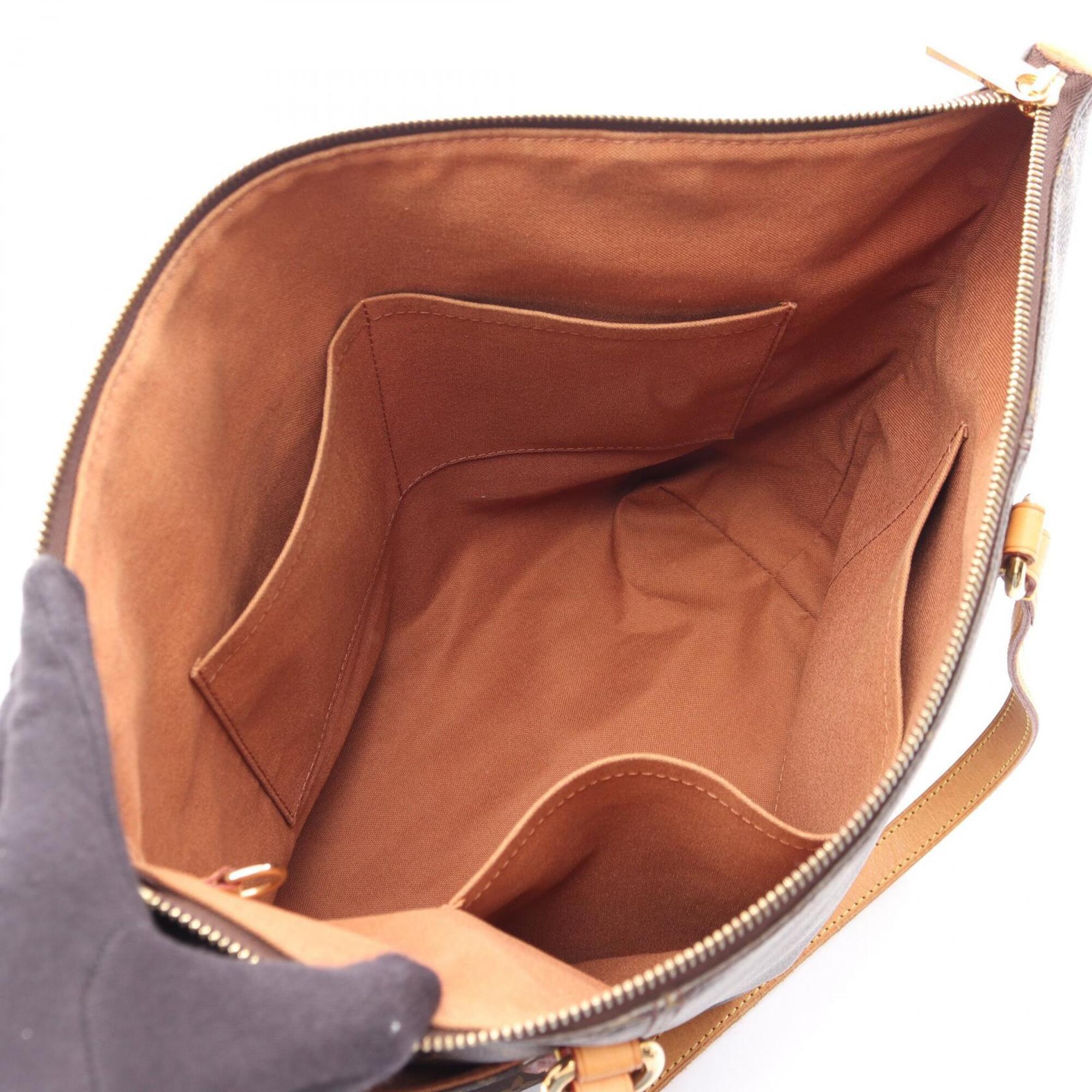 Louis Vuitton Brown Pvc Coated Canvas Leather Handbag Tote Bag (Pre-Owned)