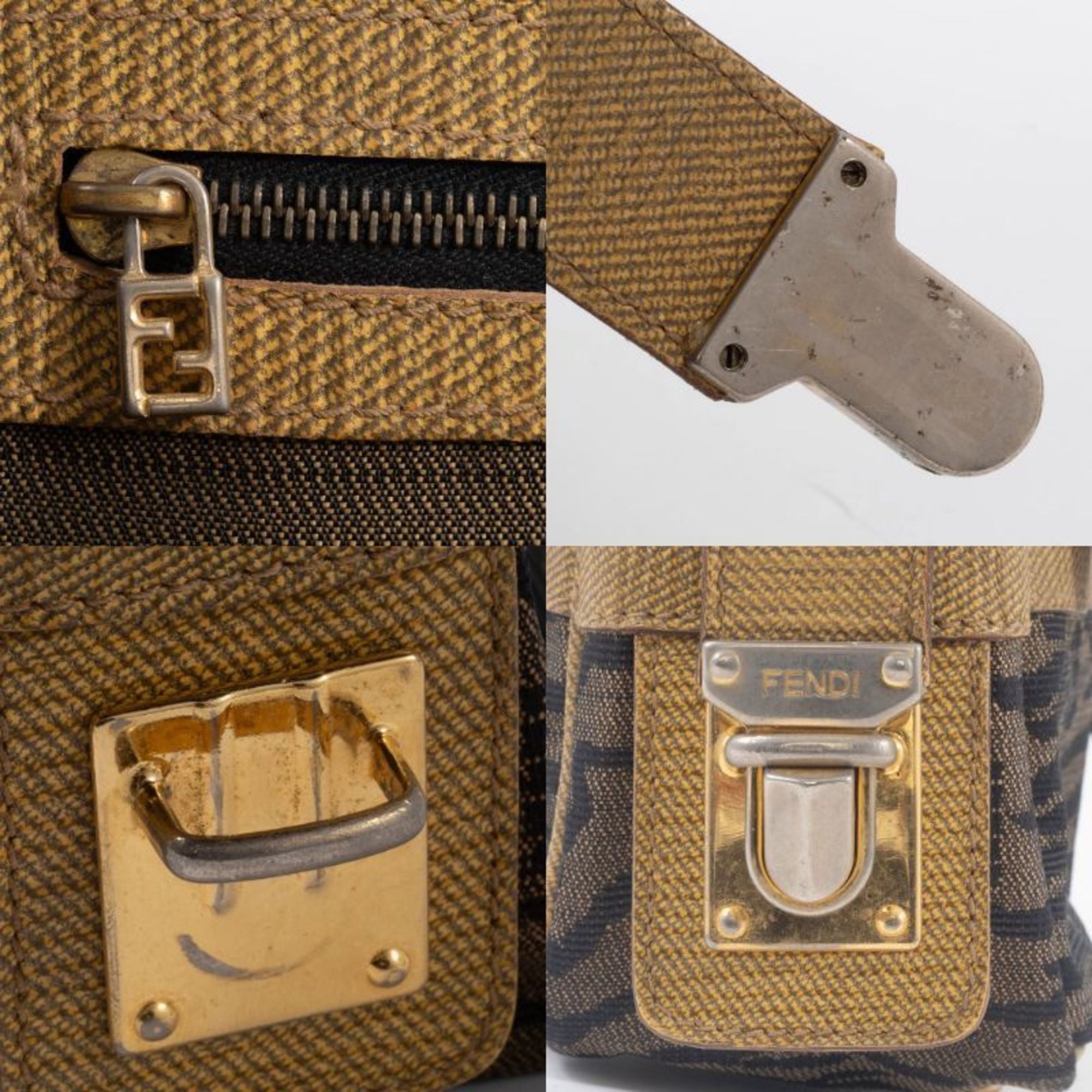 Fendi Brown Canvas Shoulder Bag (Pre-Owned)