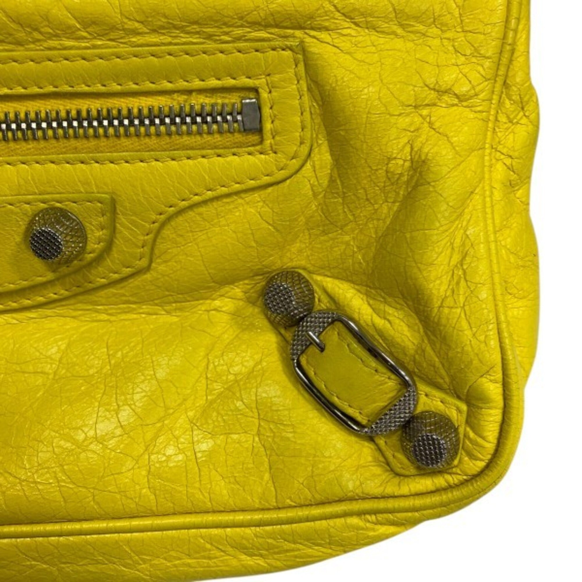 Balenciaga Giant Yellow Leather Handbag Shoulder Bag (Pre-Owned)