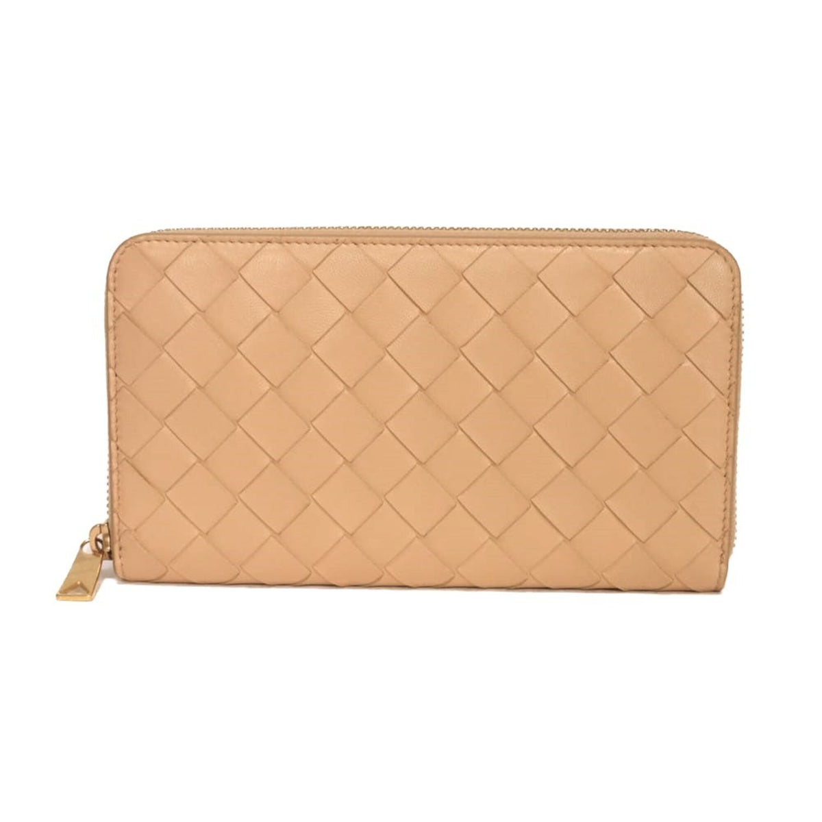 Bottega Veneta Beige Leather Long Wallet (Bi-Fold) (Pre-Owned)