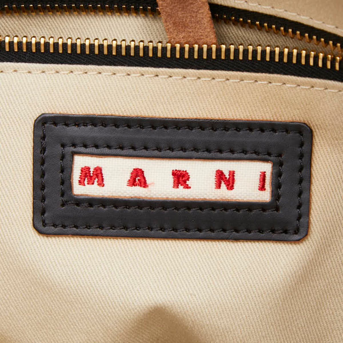 Marni Ivory Navy Cotton Nylon Handbag Shoulder Bag (Pre-Owned)