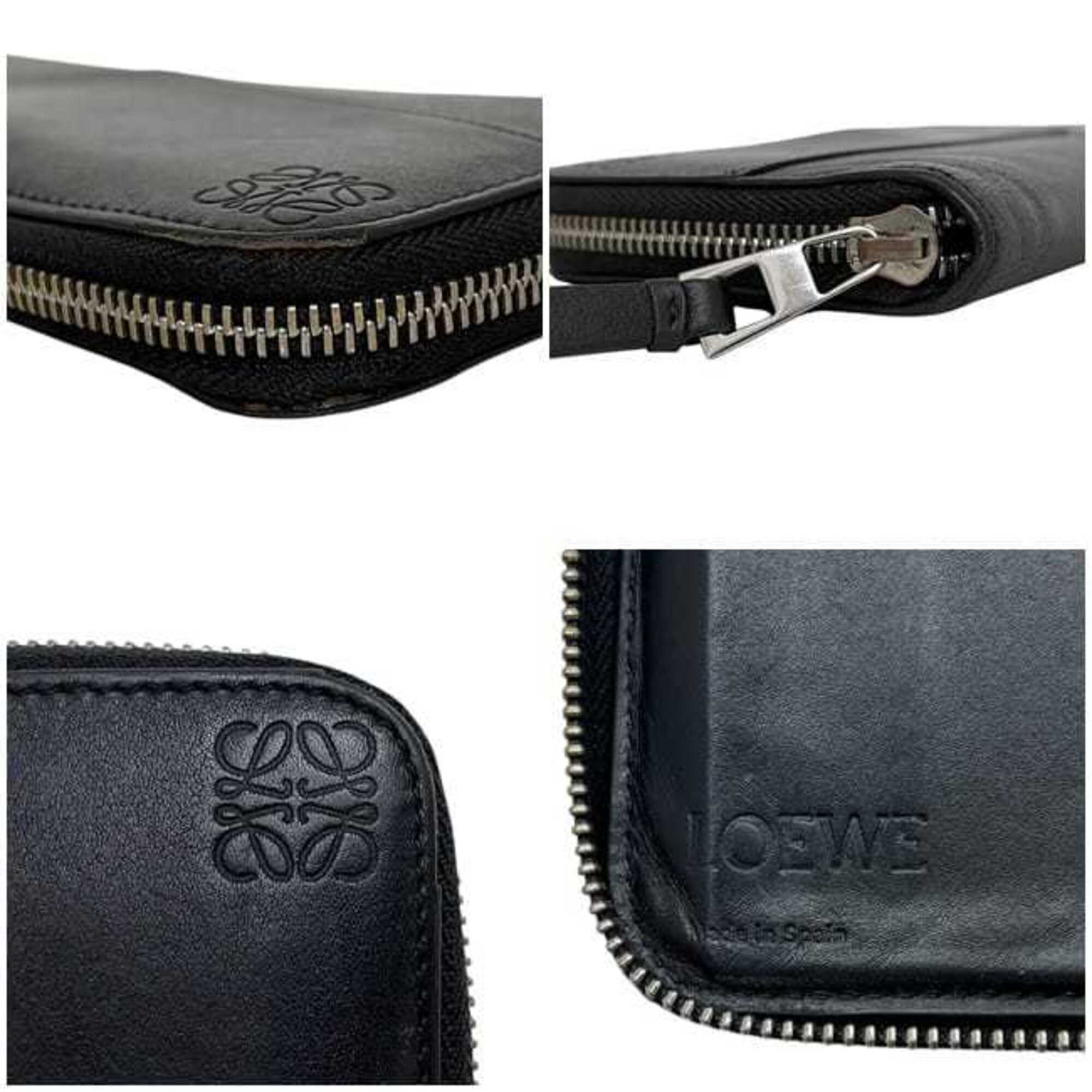 Loewe Black Leather Long Wallet (Bi-Fold) (Pre-Owned)