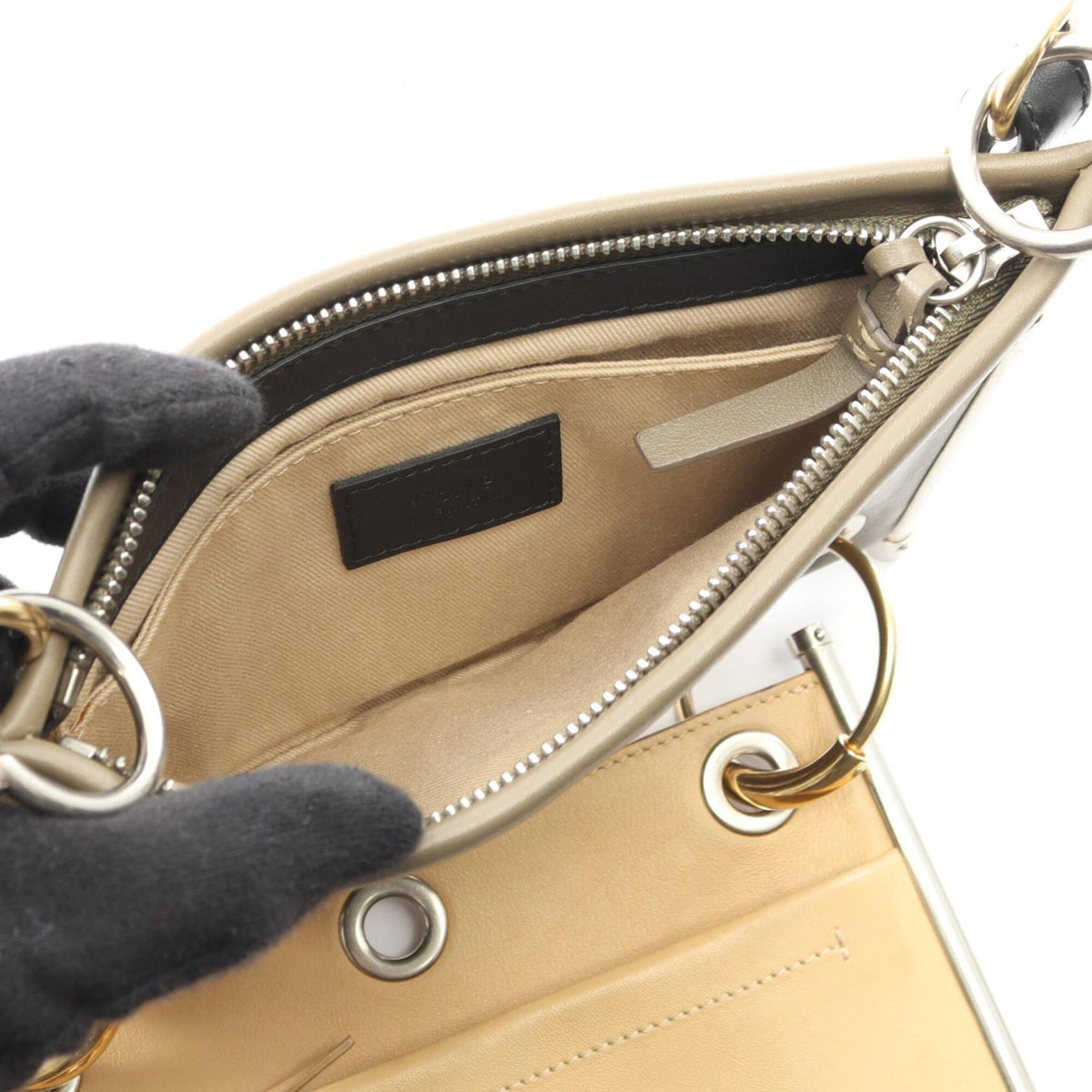 Chloé Beige Khaki Leather Handbag Shoulder Bag (Pre-Owned)