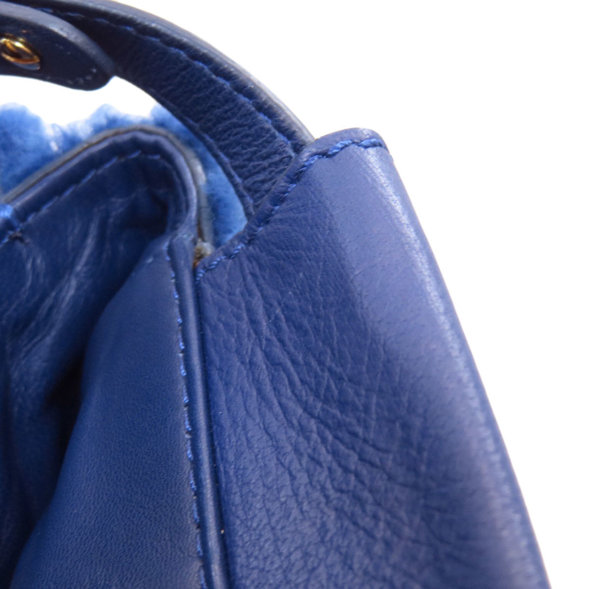 Fendi Blue Fur Handbag (Pre-Owned)