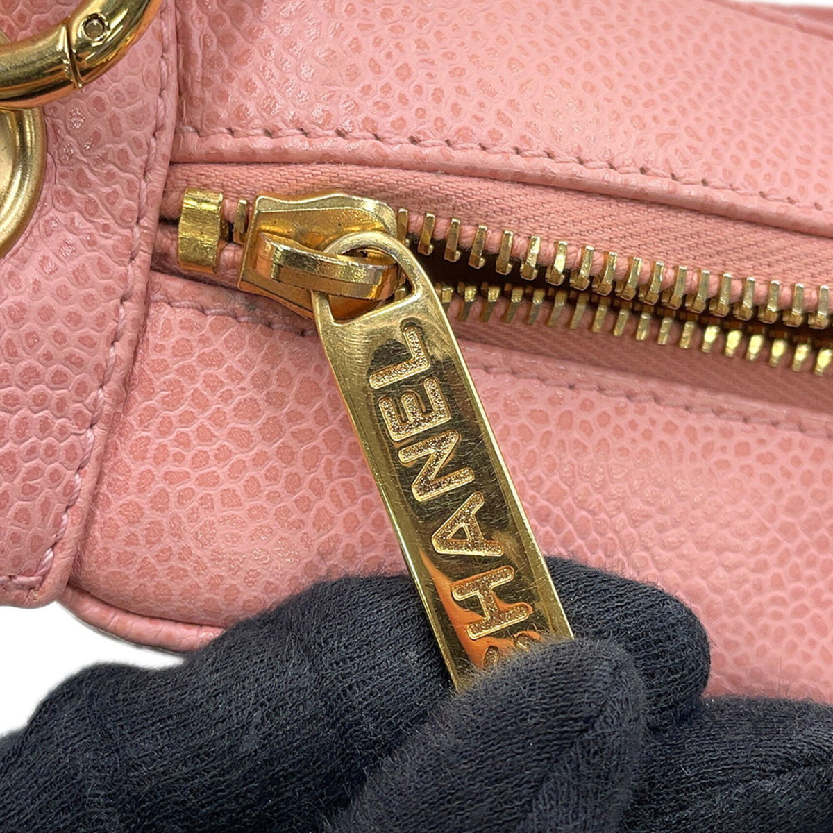 Chanel Pink Grained Calfskin Handbag Shoulder Bag (Pre-Owned)