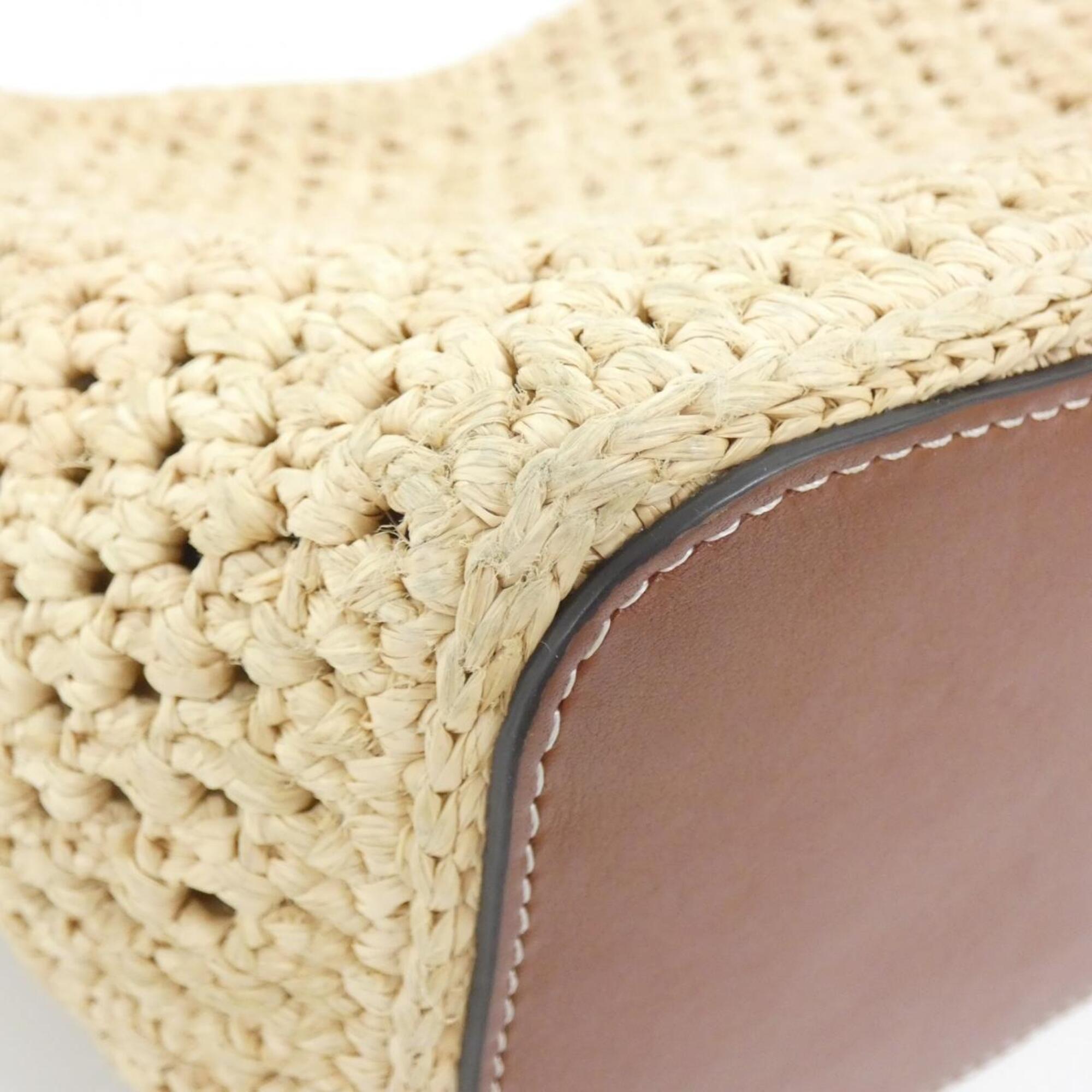 Louis Vuitton Beige Brown Raffia Handbag (Pre-Owned)