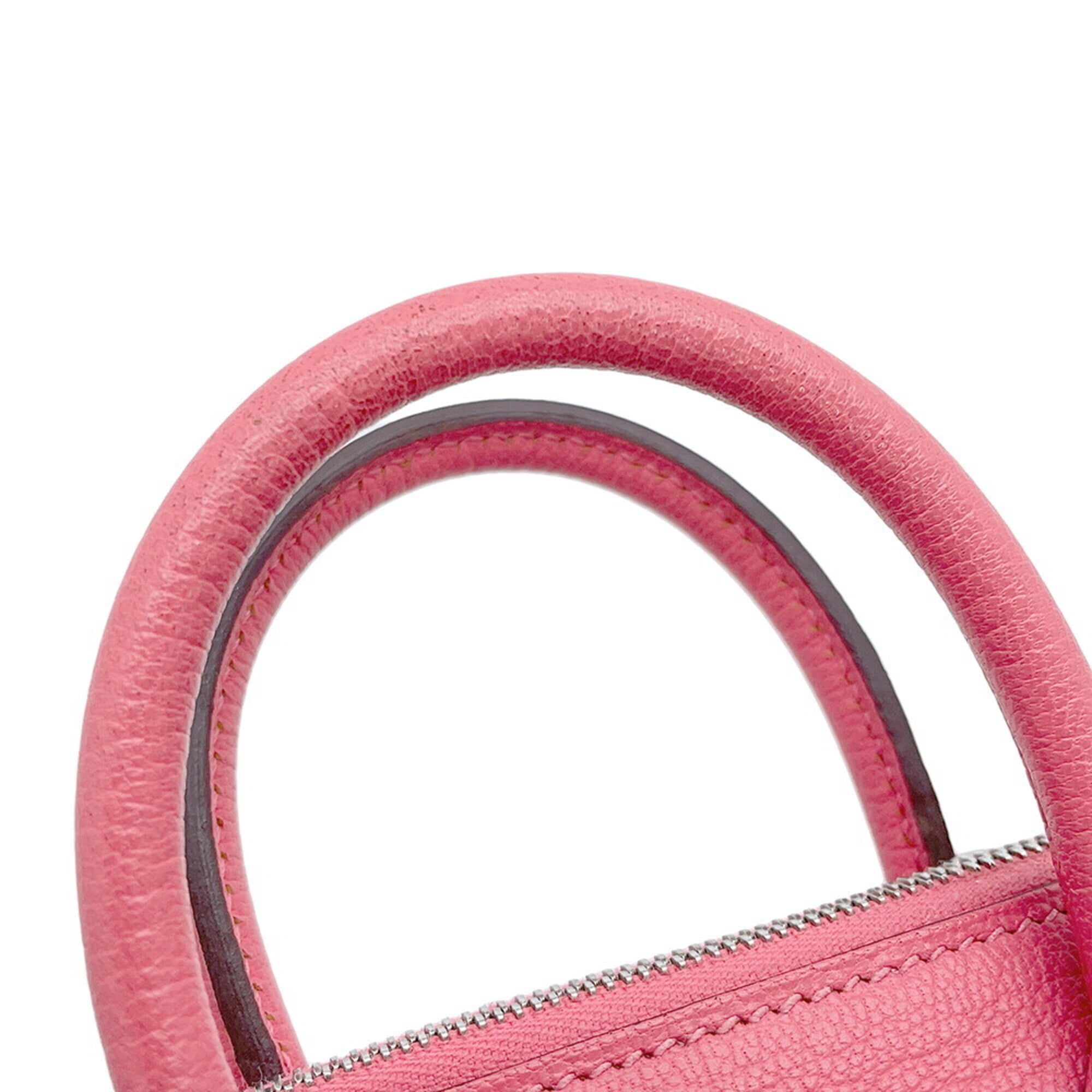 Hermes Bolide Rose Azalee Chevre Myzore Leather Handbag (Pre-Owned)