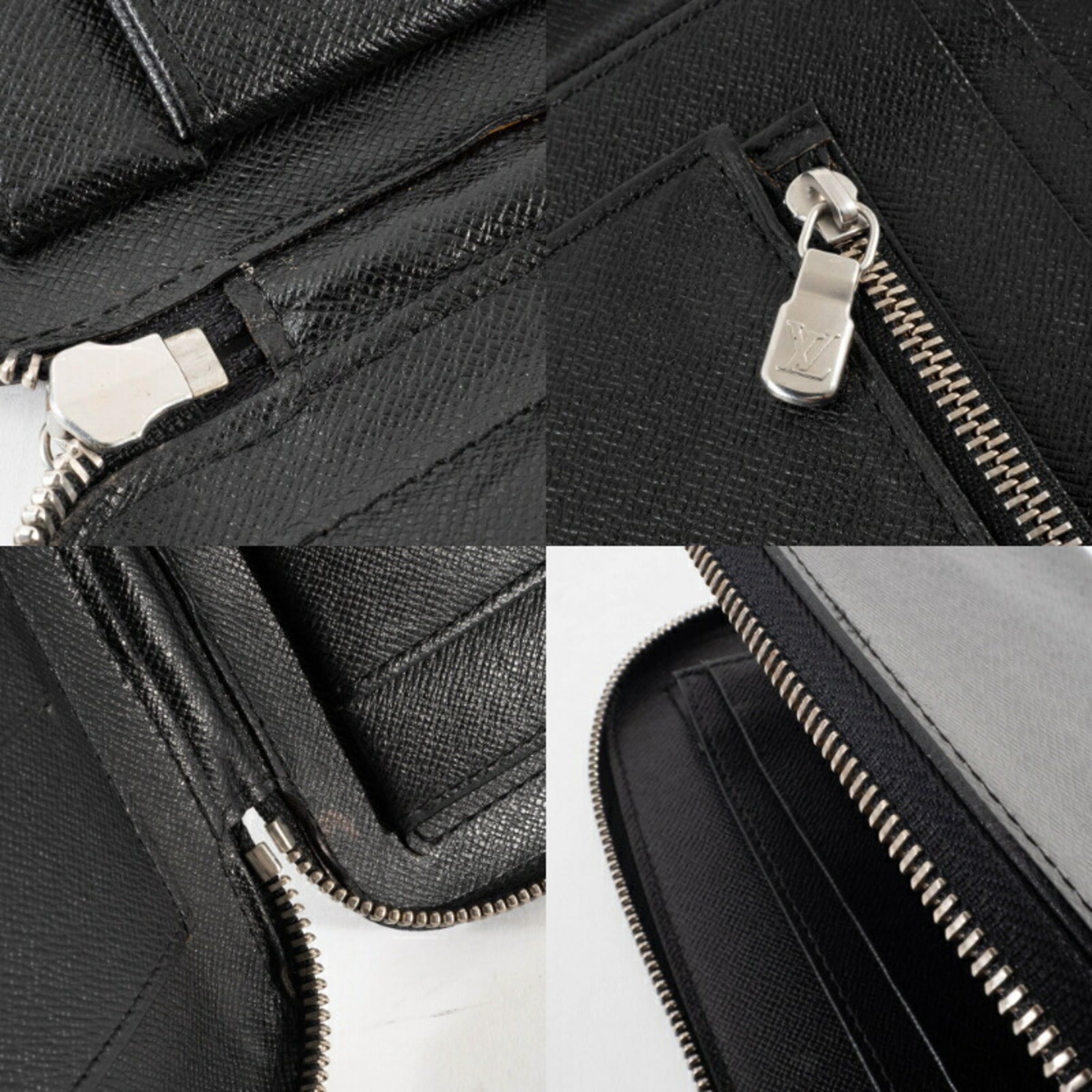 Louis Vuitton Black Taiga Leather Leather Long Bill Wallet (Bi-Fold) (Pre-Owned)