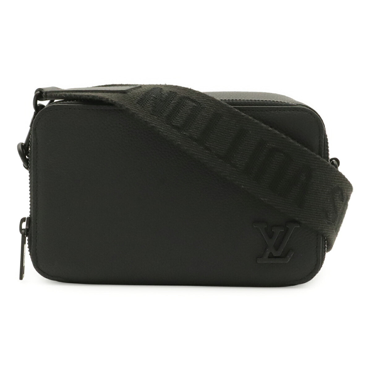 Louis Vuitton Noir Leather Clutch Bag Shoulder Bag (Pre-Owned)