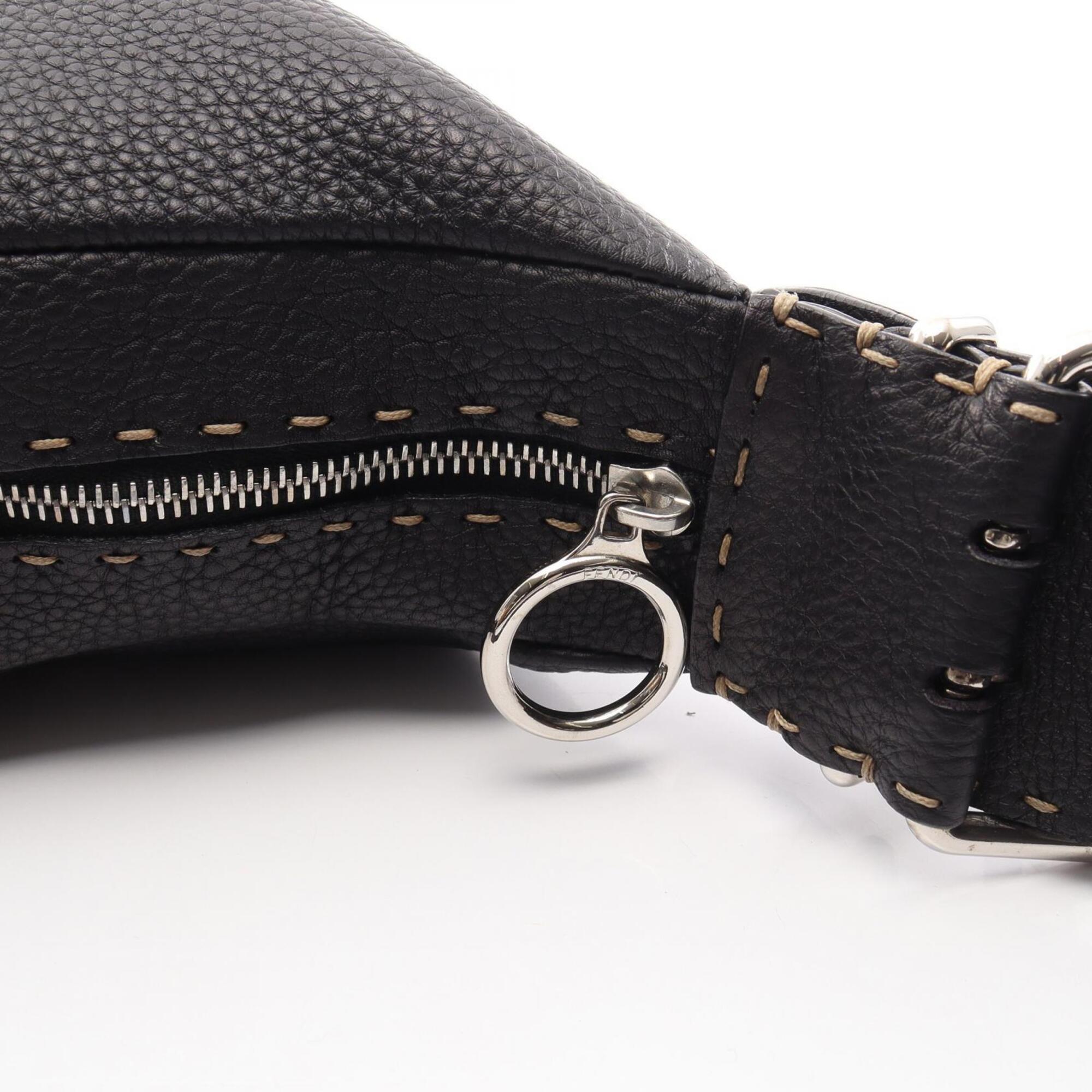 Fendi Black Leather Handbag Shoulder Bag (Pre-Owned)