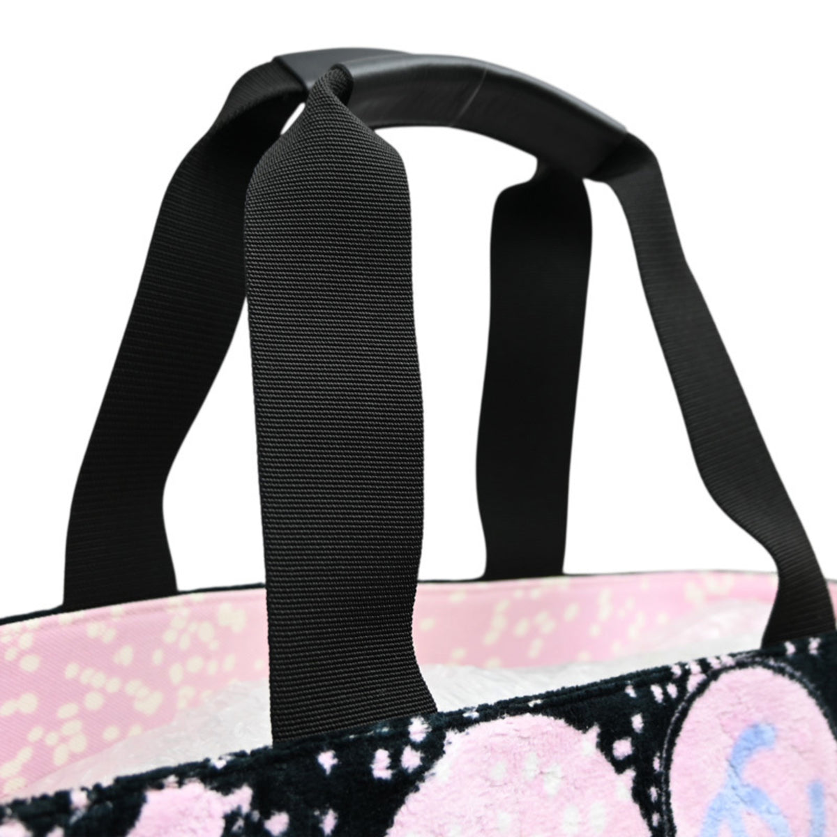 Chanel Black Pink Canvas Pile Fabric Tote Bag (Pre-Owned)