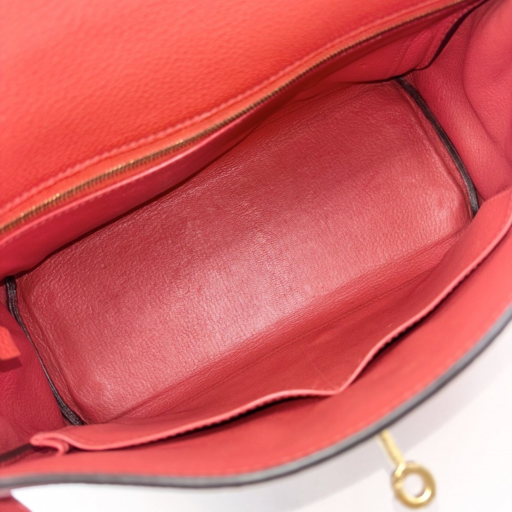 Hermes Orange Red Taurillon Clemence Leather Handbag Shoulder Bag (Pre-Owned)