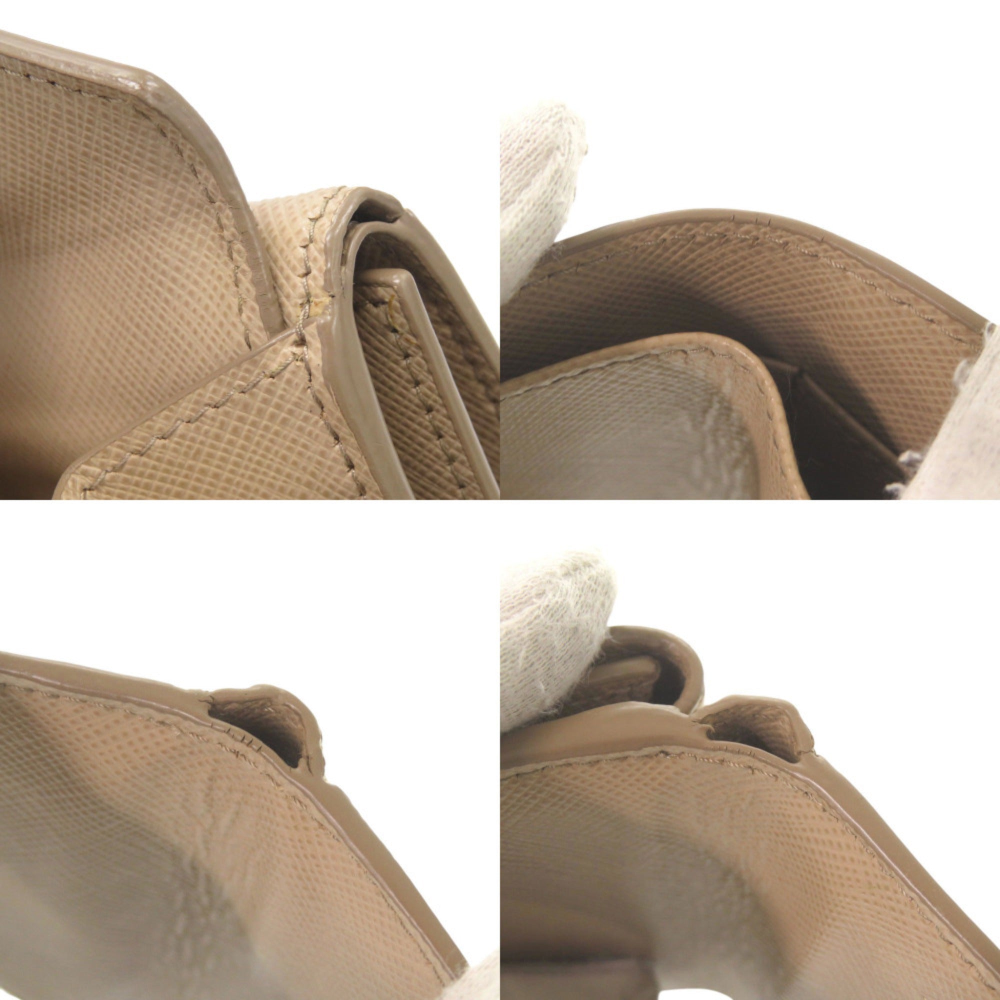 Prada Beige Saffiano Wallet (Tri-Fold) (Pre-Owned)