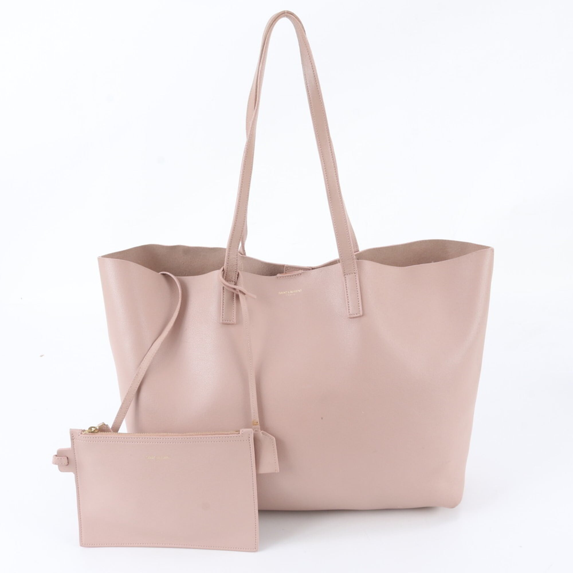 Saint Laurent Pink Leather Handbag Pouch Shoulder Bag Tote Bag (Pre-Owned)