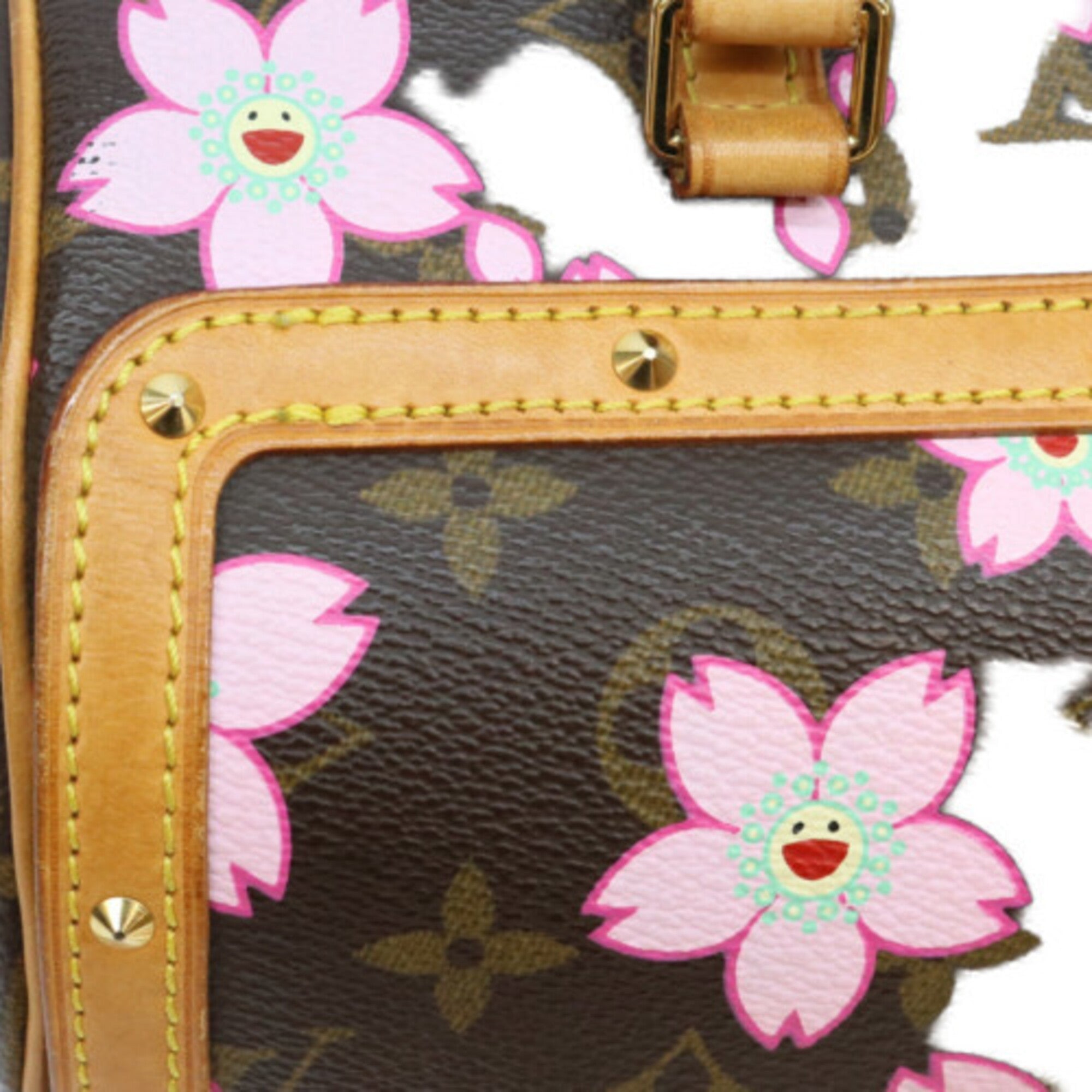 Louis Vuitton Brown Pink Monogram Cherry Blossom Handbag (Pre-Owned)