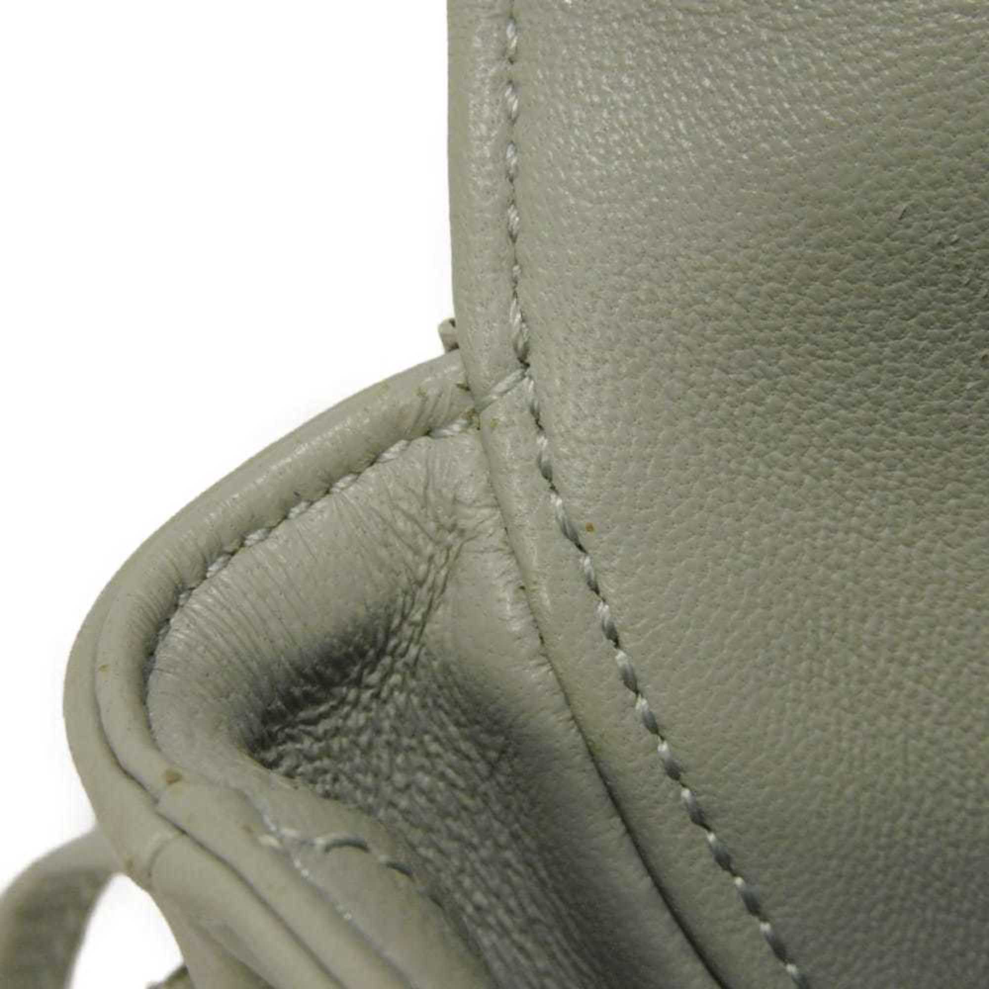 Celine Pale Gray Leather Pochette Shoulder Bag (Pre-Owned)