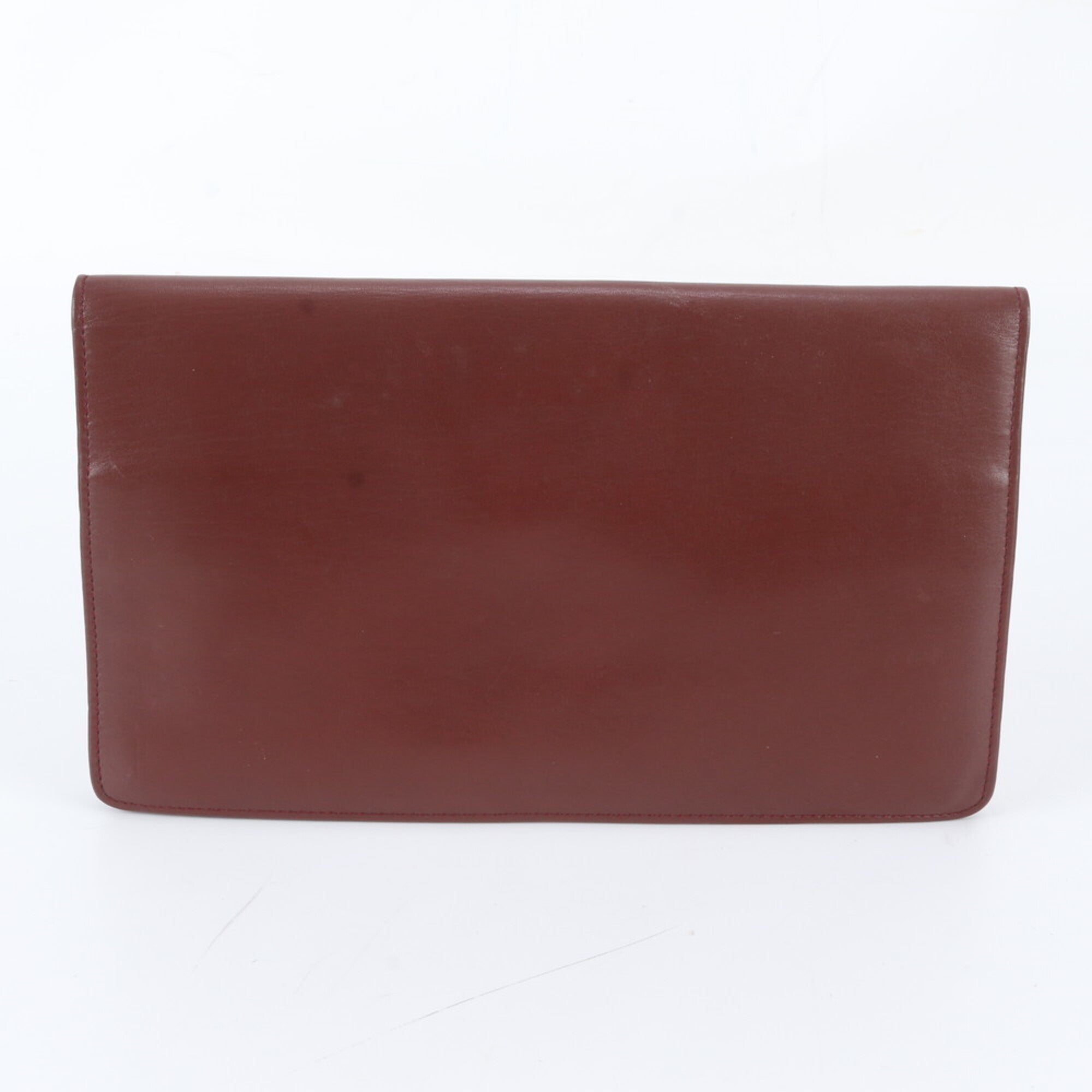 Cartier Wine Red Leather Clutch Bag Pouch (Pre-Owned)