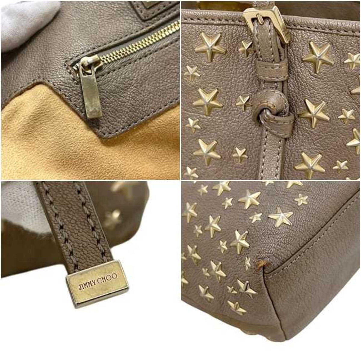 Jimmy Choo Beige Leather Tote Bag (Pre-Owned)