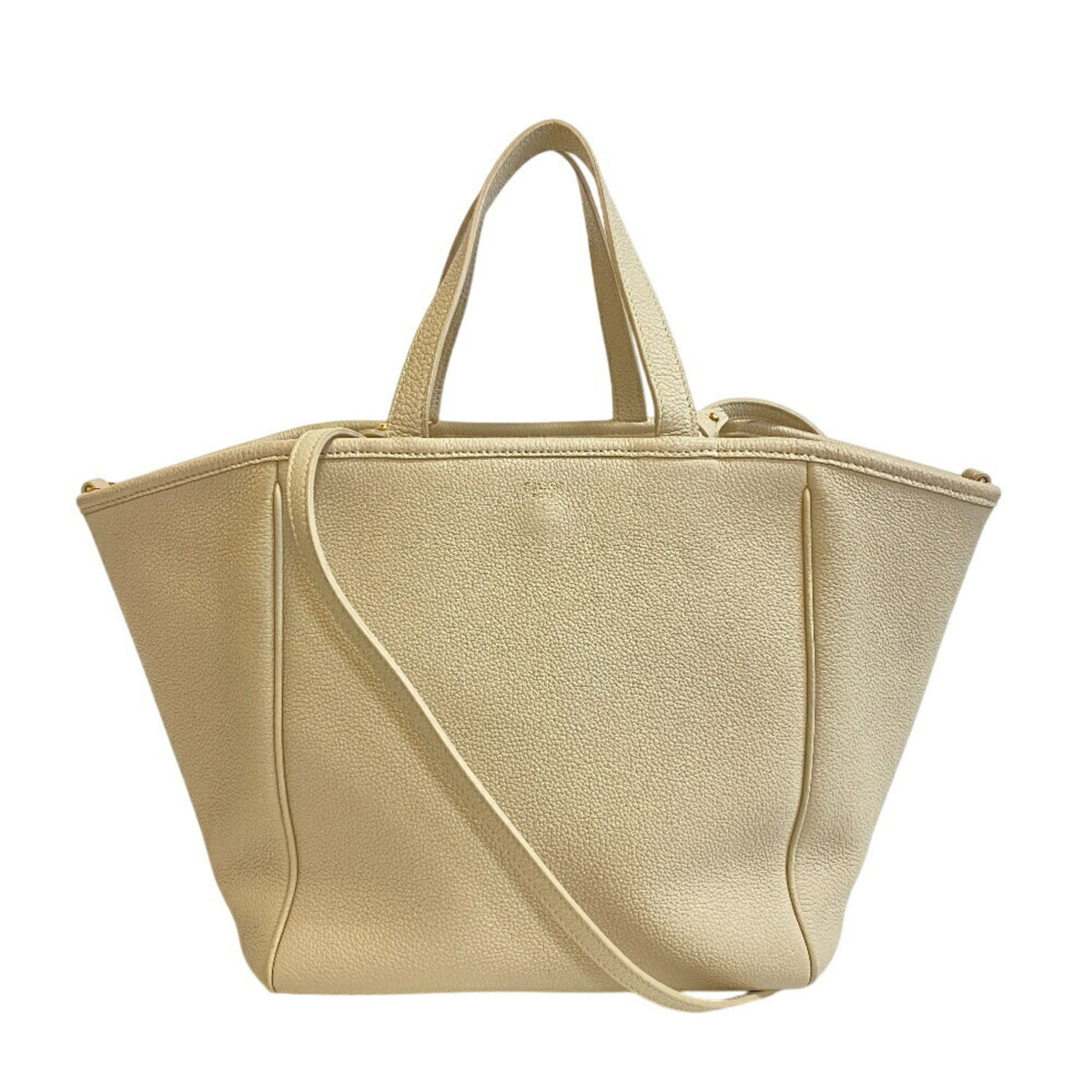 Celine Beige Off-White Leather Shoulder Bag (Pre-Owned)