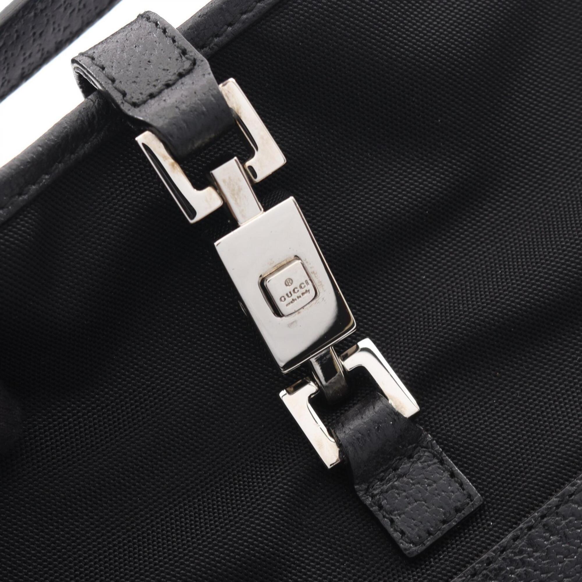 Gucci Black Canvas Leather Shoulder Bag (Pre-Owned)