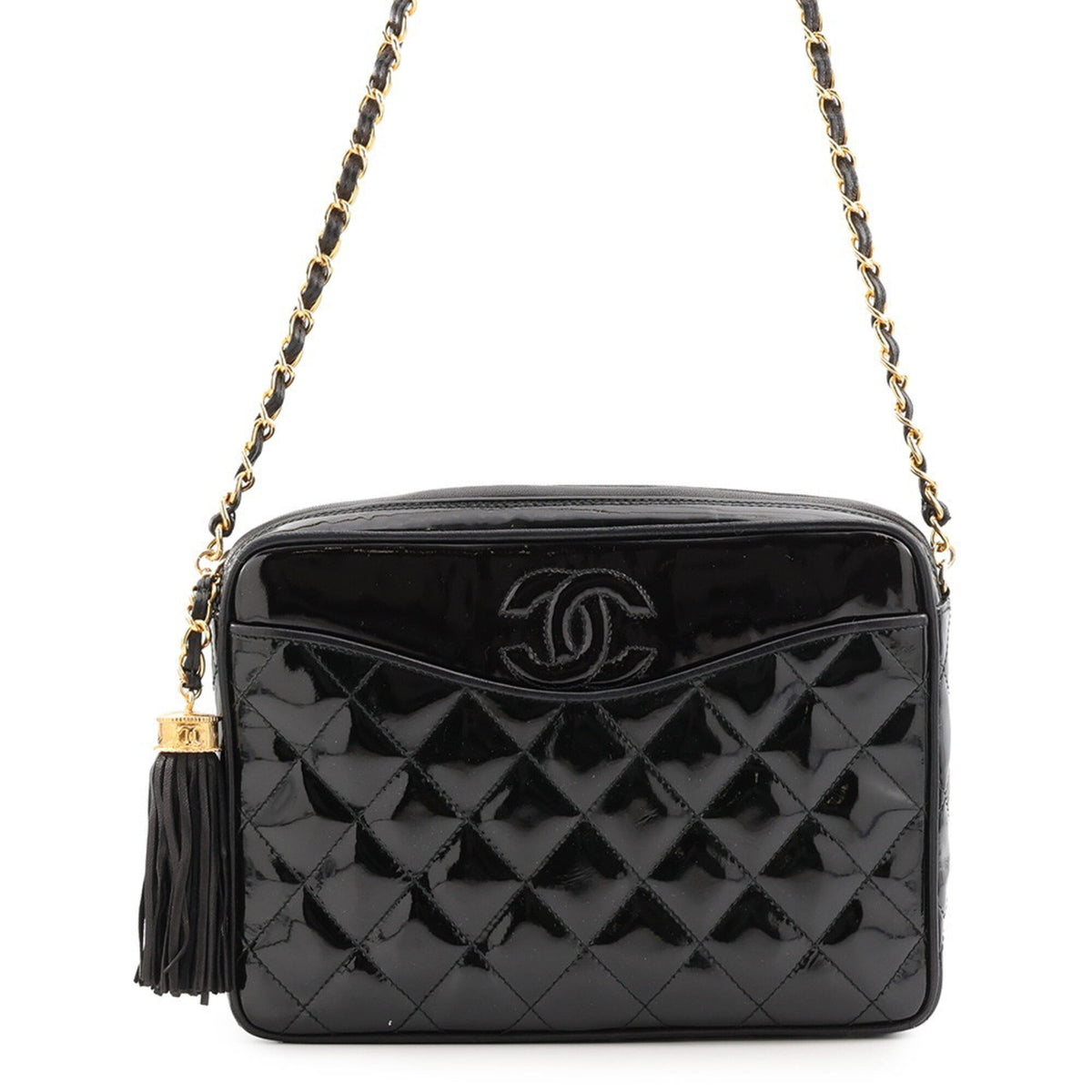 Chanel Black Patent Leather Shoulder Bag (Pre-Owned)