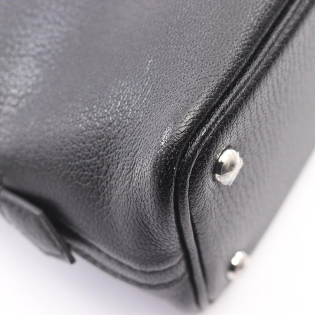 Hermes Black Chevre Leather Leather Handbag (Pre-Owned)