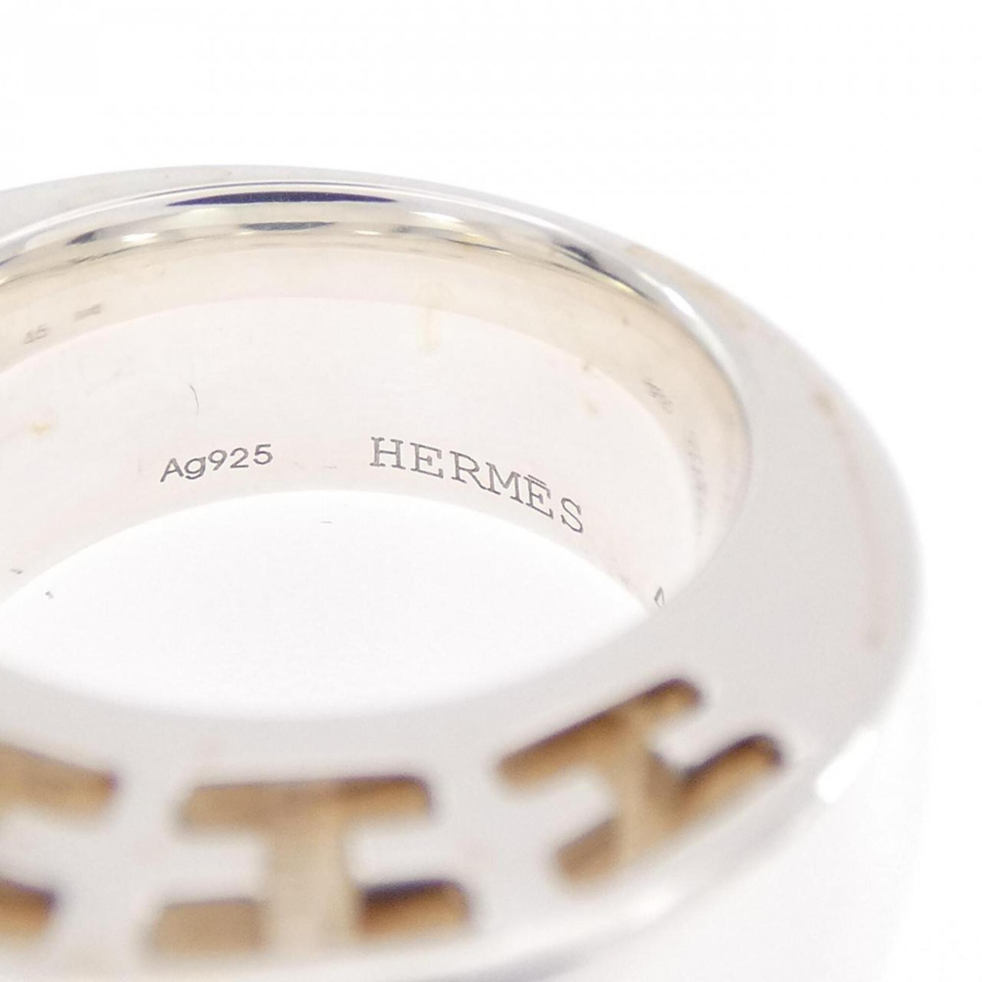 Hermes Silver 925 Band Ring (Pre-Owned)