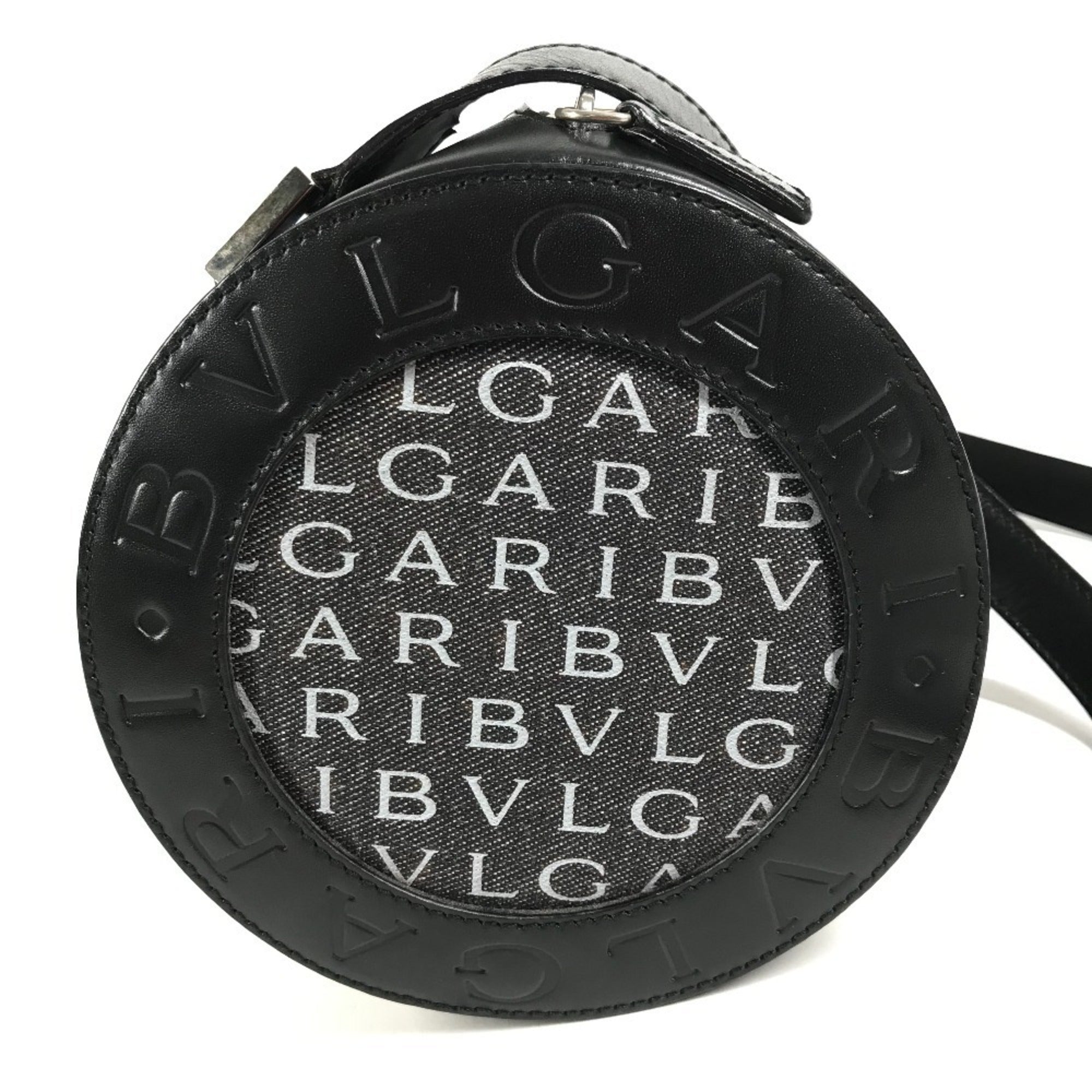 Bvlgari Black Canvas Leather Pochette Shoulder Bag (Pre-Owned)