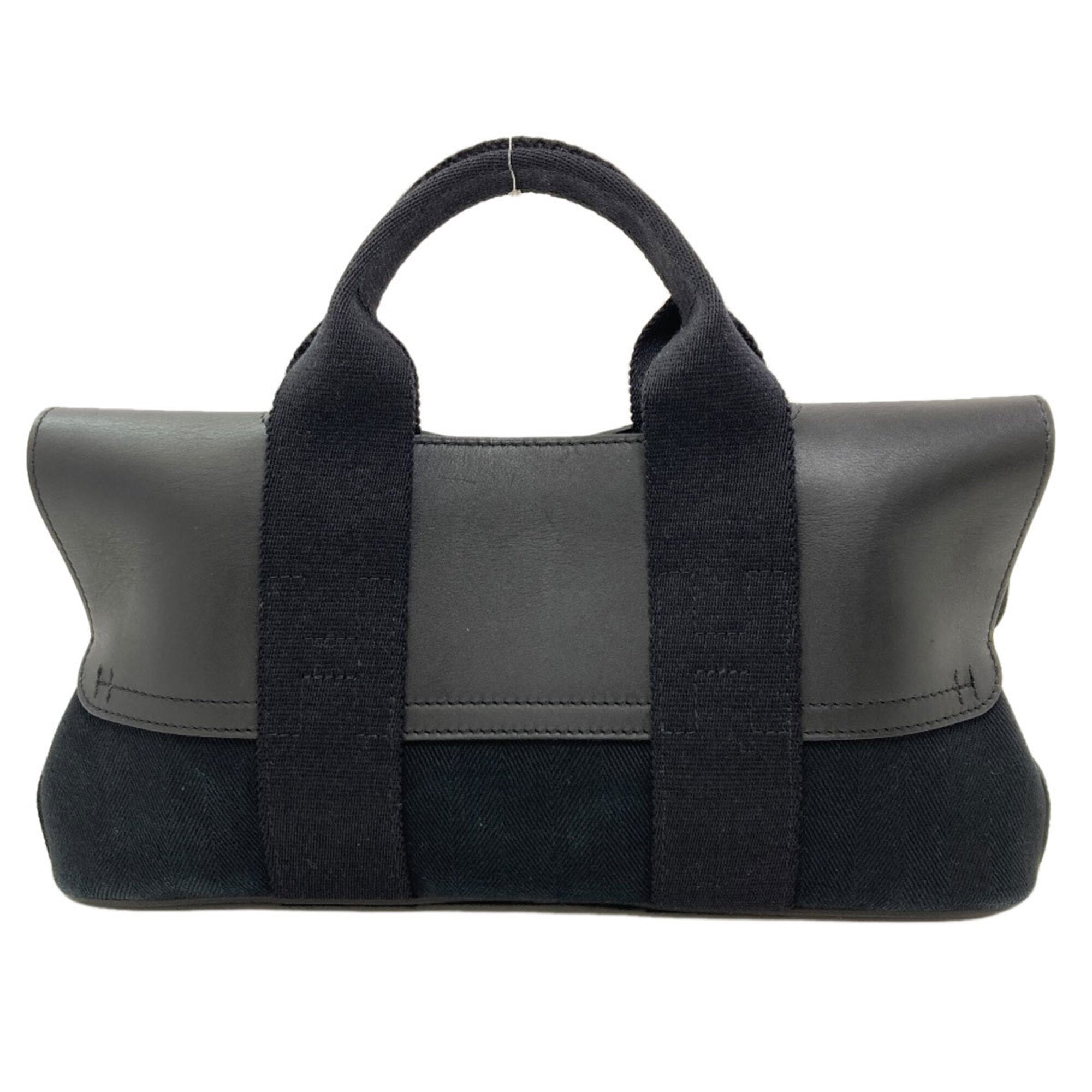 Hermes Black Toile Chevron Handbag (Pre-Owned)