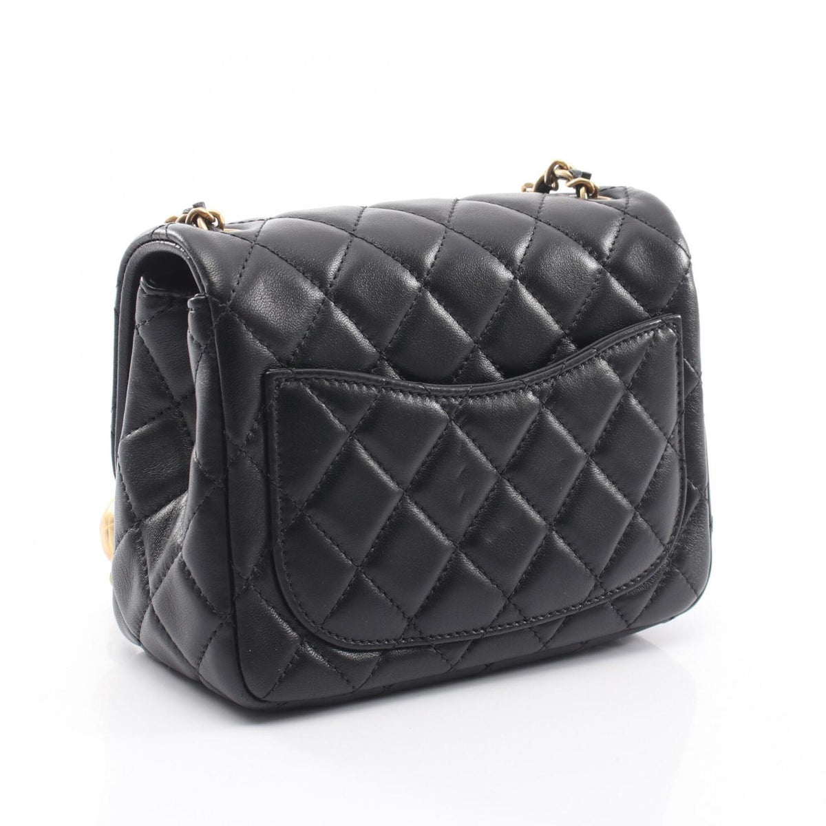 Chanel Black Leather Handbag Shoulder Bag (Pre-Owned)